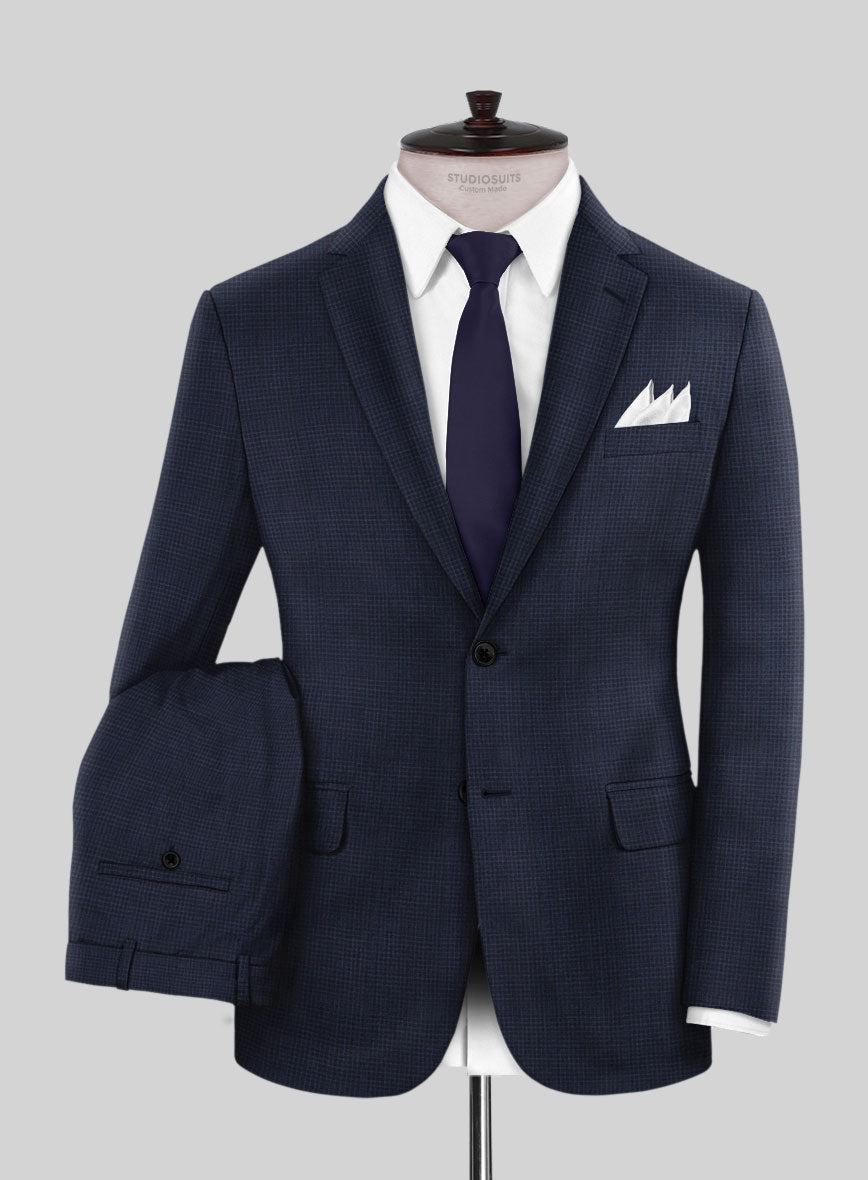 StudioSuits Napolean Alda Gingham Blue Wool Suit - view 2