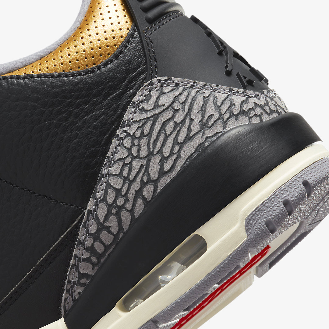 Jordan | AIR JORDAN 3 RETRO { BLACK/FIRE RED-METALLIC GOLD - view 4