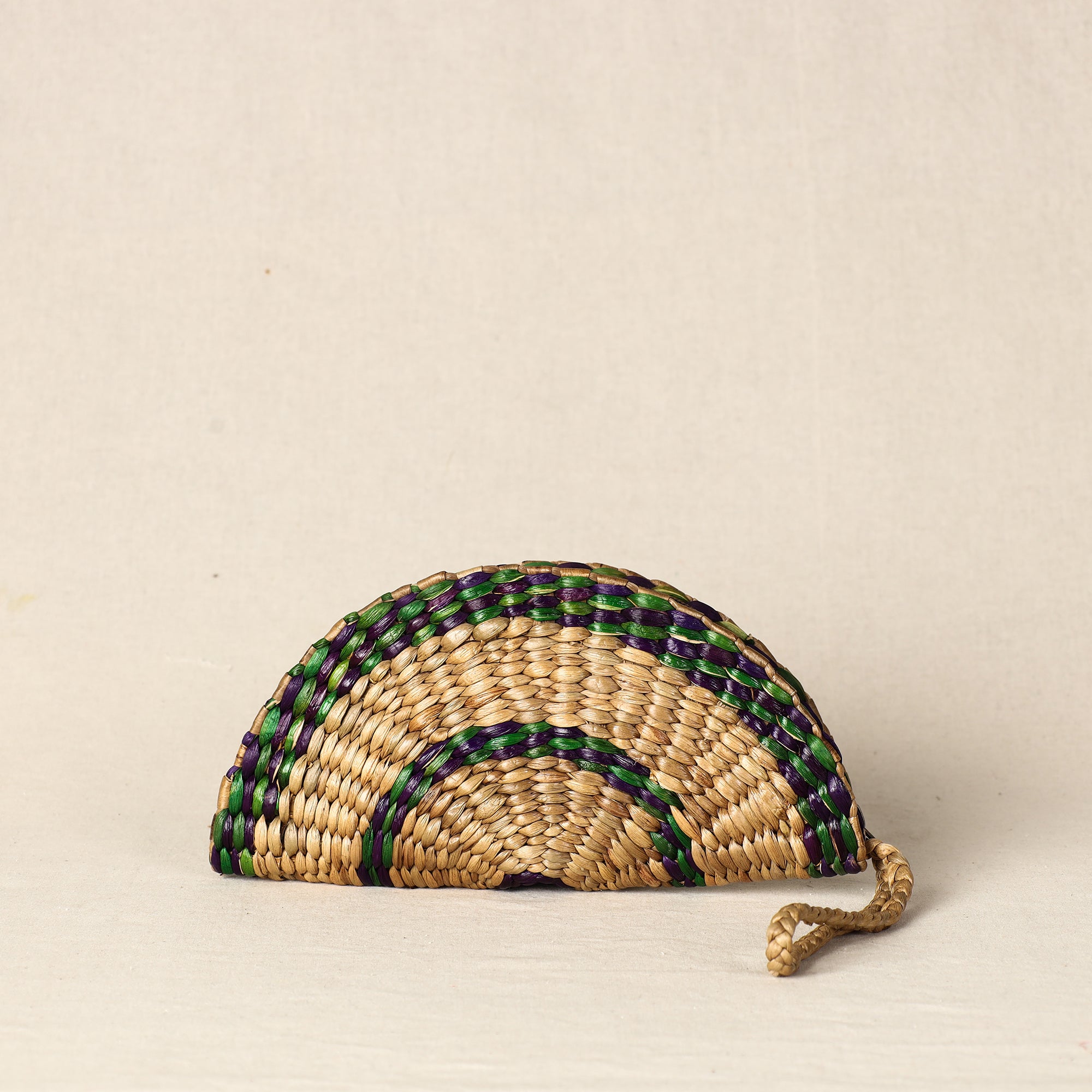 ITOKRI CRAFTS INITIATIVE Beige - Handmade Organic Water Hyacinth Hand Purse from Assam