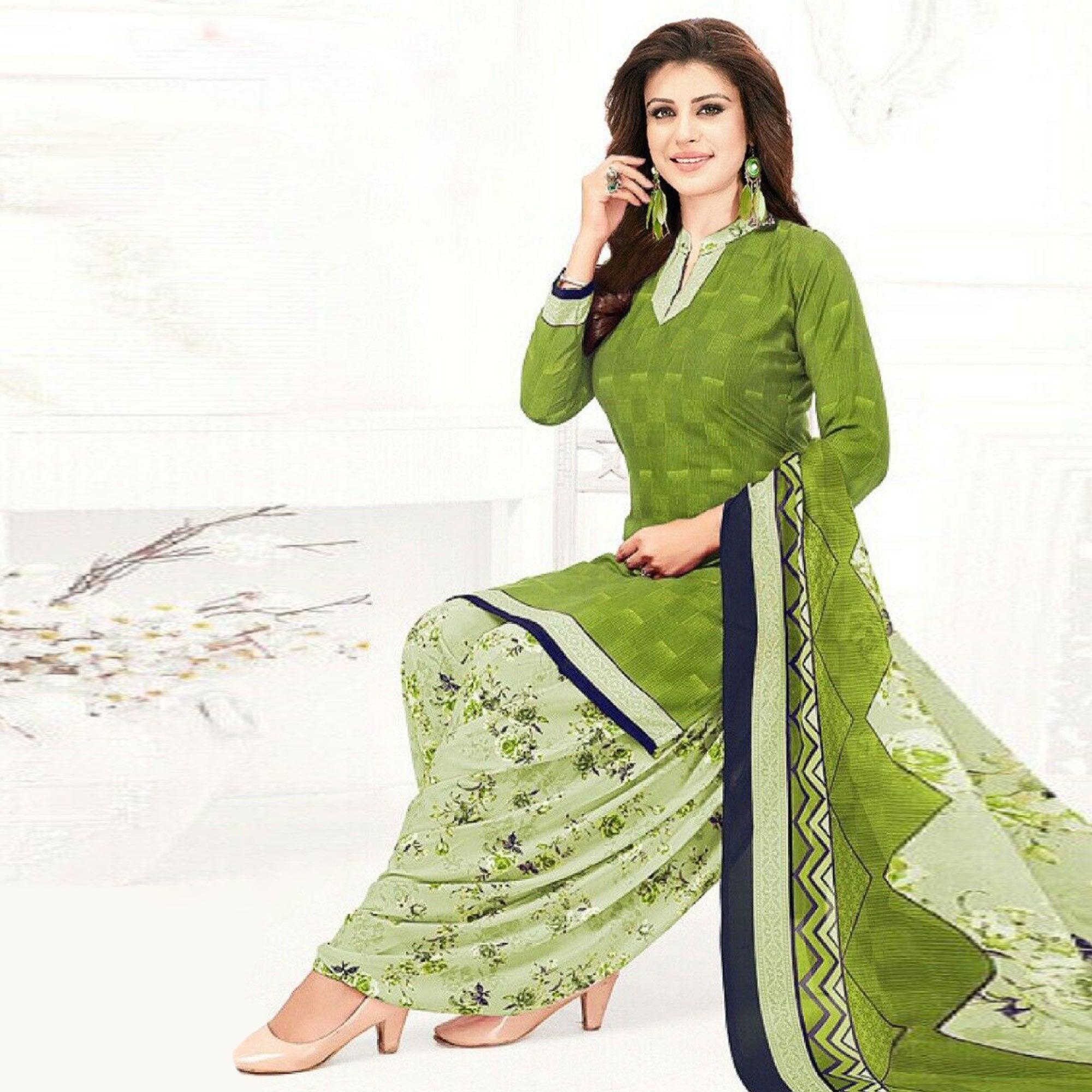 Green dresses – BlackTree green-casual-wear-printed-leon-patiala-dress-material-129538