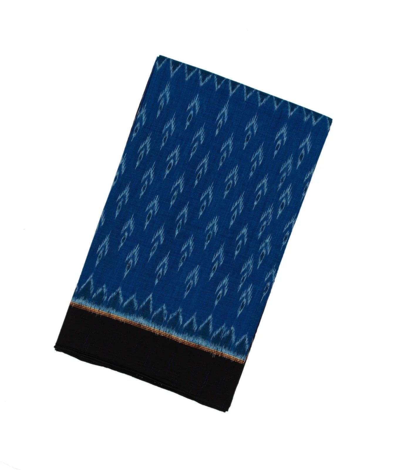 RmKV Blue & Black Handloom Orissa Cotton Saree With Tie & Dye Motifs