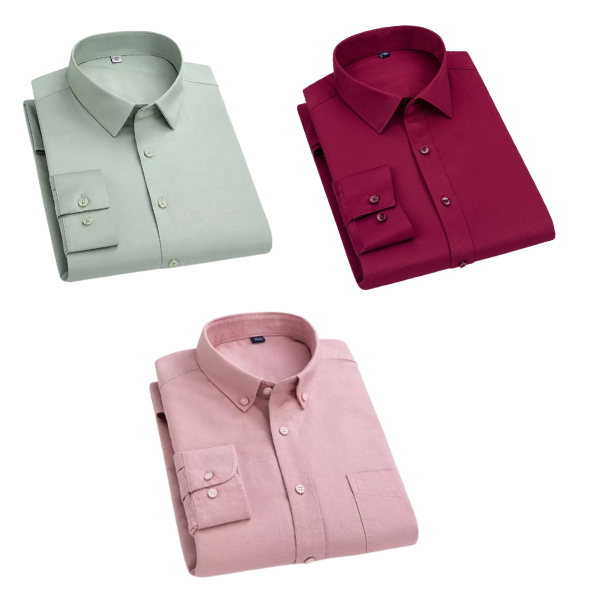 BlackTree Combo of 3 Cotton Shirt for Man ( Pista,Maroon and Pink)