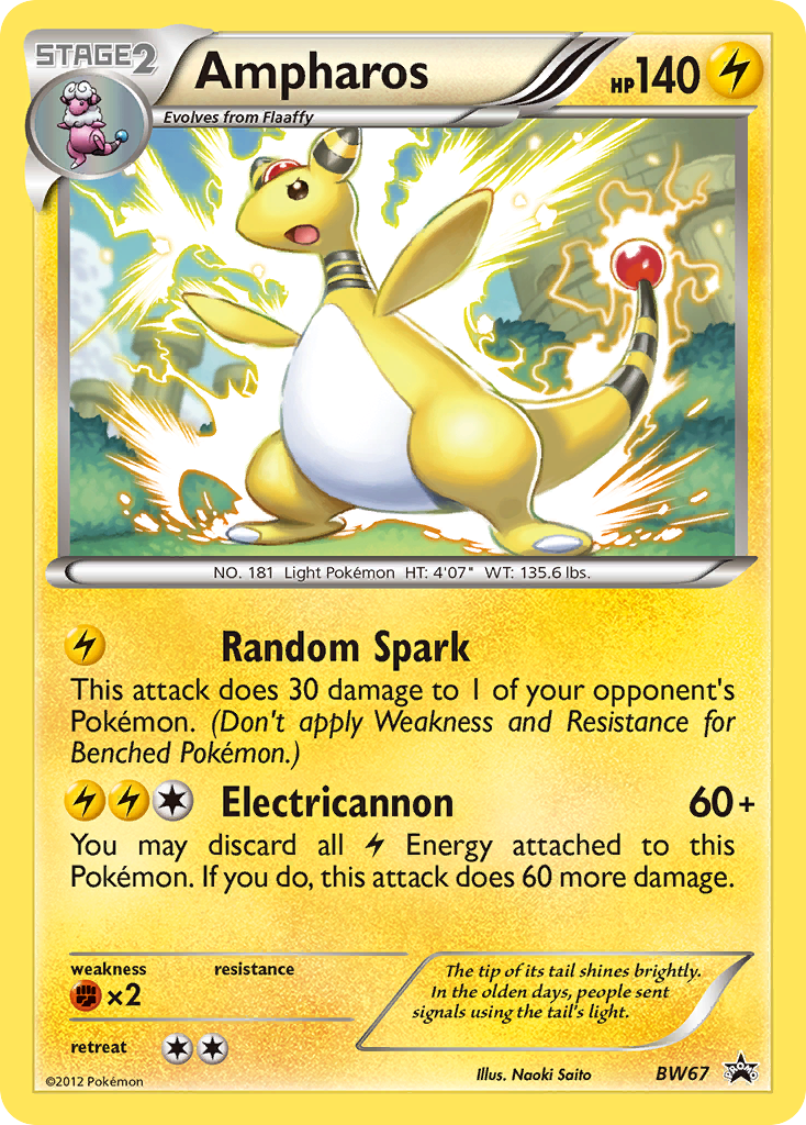 Promo bwp-bw67 holo – Pokémon Ampharos - BW67 - Promo [bwp-BW67] [Holo] - Ampharos - BW67 - Promo