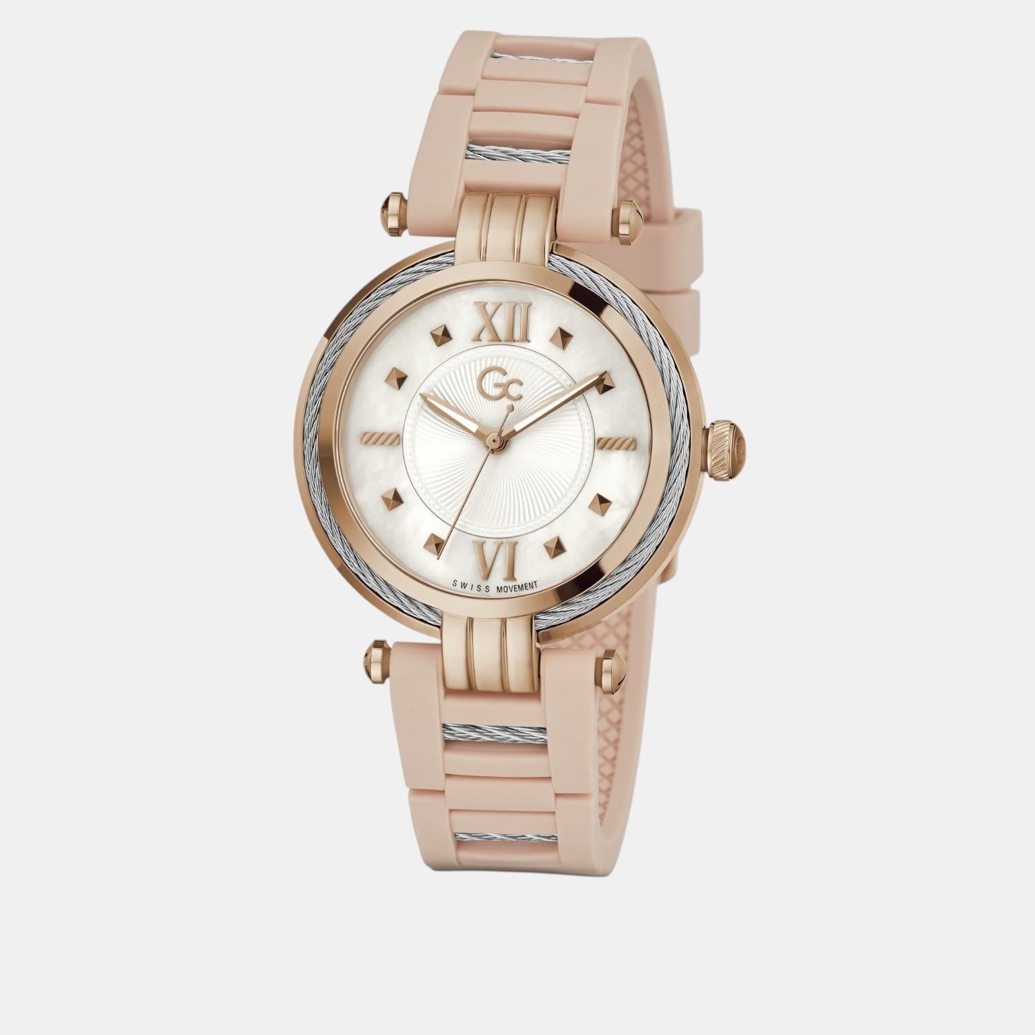GC CableBijou Women Quartz White Dial Analog Silicone Watch Y56005L1MF - view 2