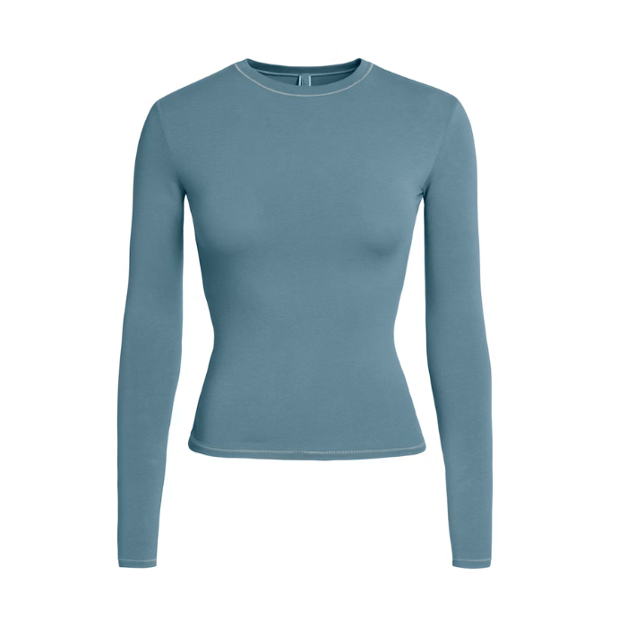 HYPE ELIXIR Skims Cotton Jersey Long Sleeve T-Shirt Kyanite