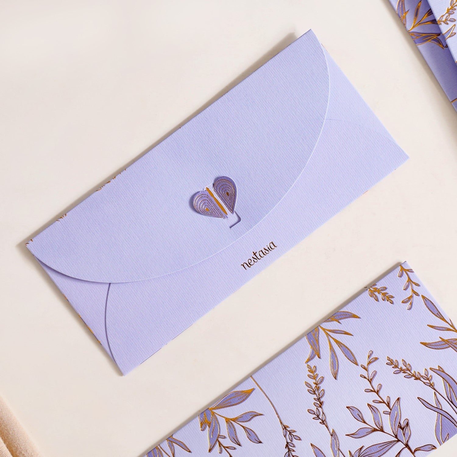 Nestasia Lavender Leaf Paper Money Envelope For Weddings Set Of 12 - view 8