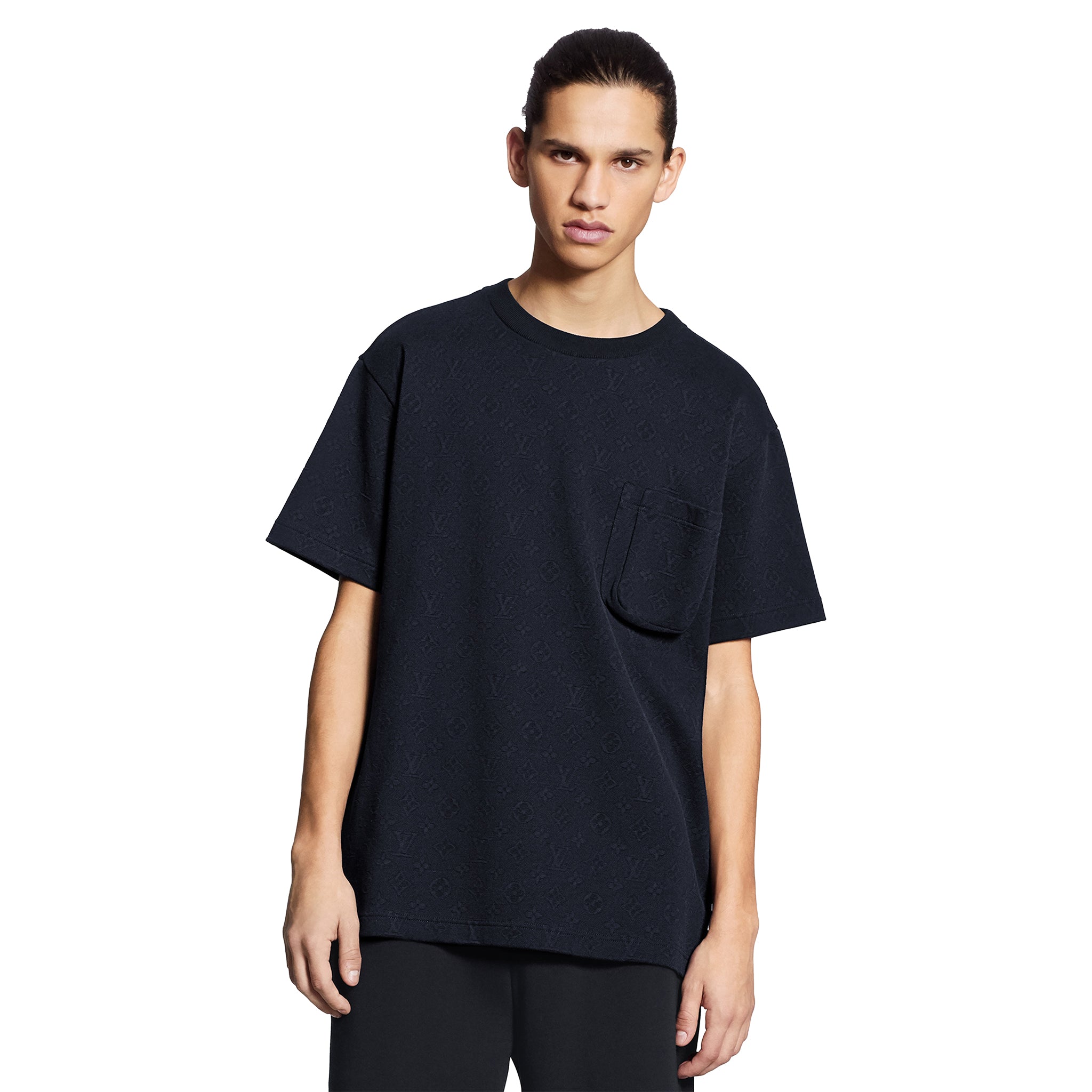 Louis Vuitton Monogram Signature 3D Pocket Cotton T Shirt Dark Blue - view 3