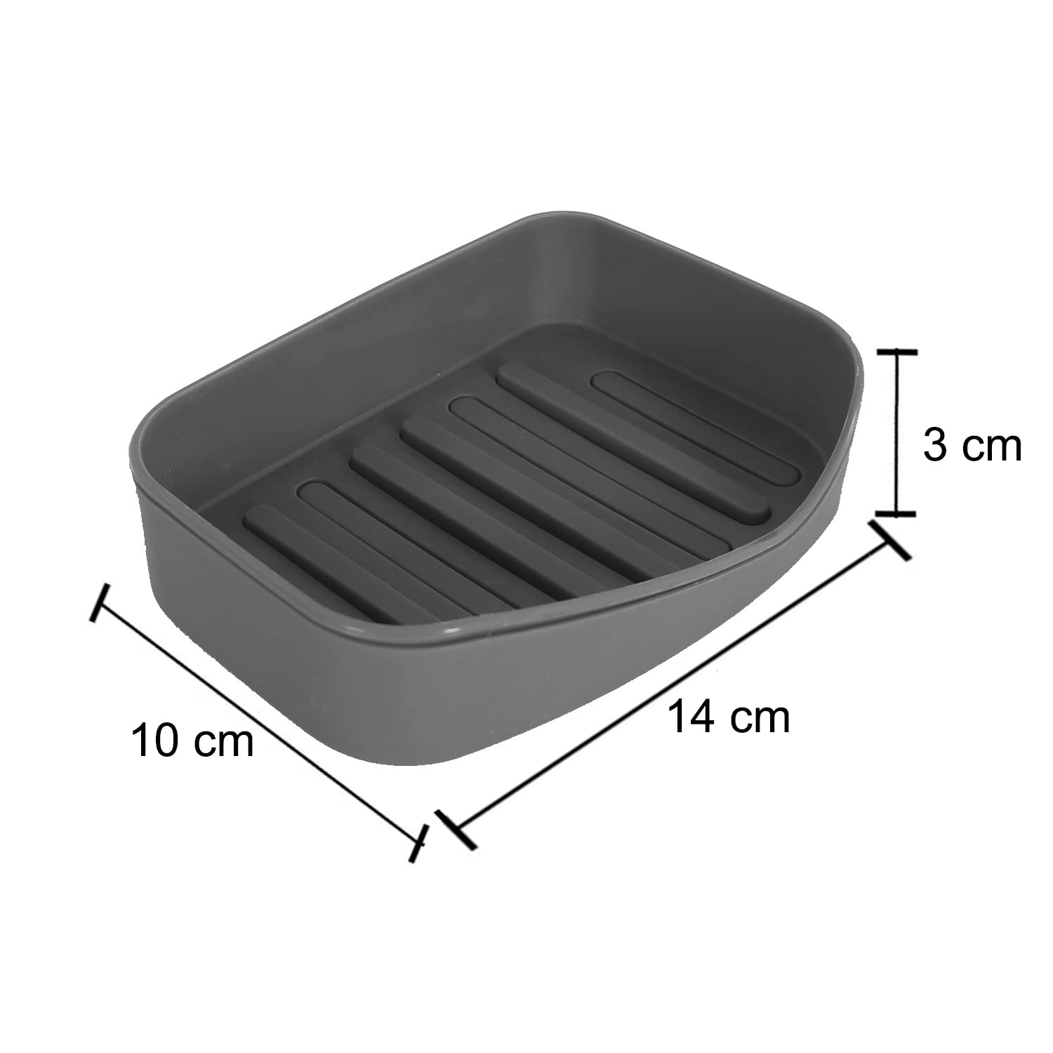 Heart Home Sink Soap Holder|Portable Plastic Double Desk Self Draining Soap Stand|Soap Holder for Kitchen Bathroom,Wash Basin|Pack of 3 (Gray) - view 6