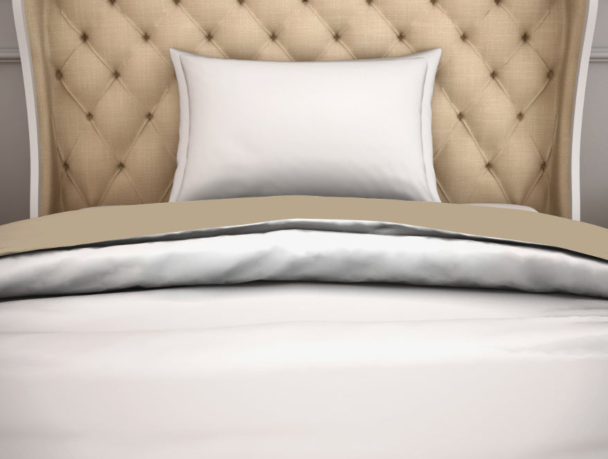 Spaces India Solid White/Taupe 100% Cotton Shell Single Quilt / AC Comforter - Hygro By Spaces - view 3