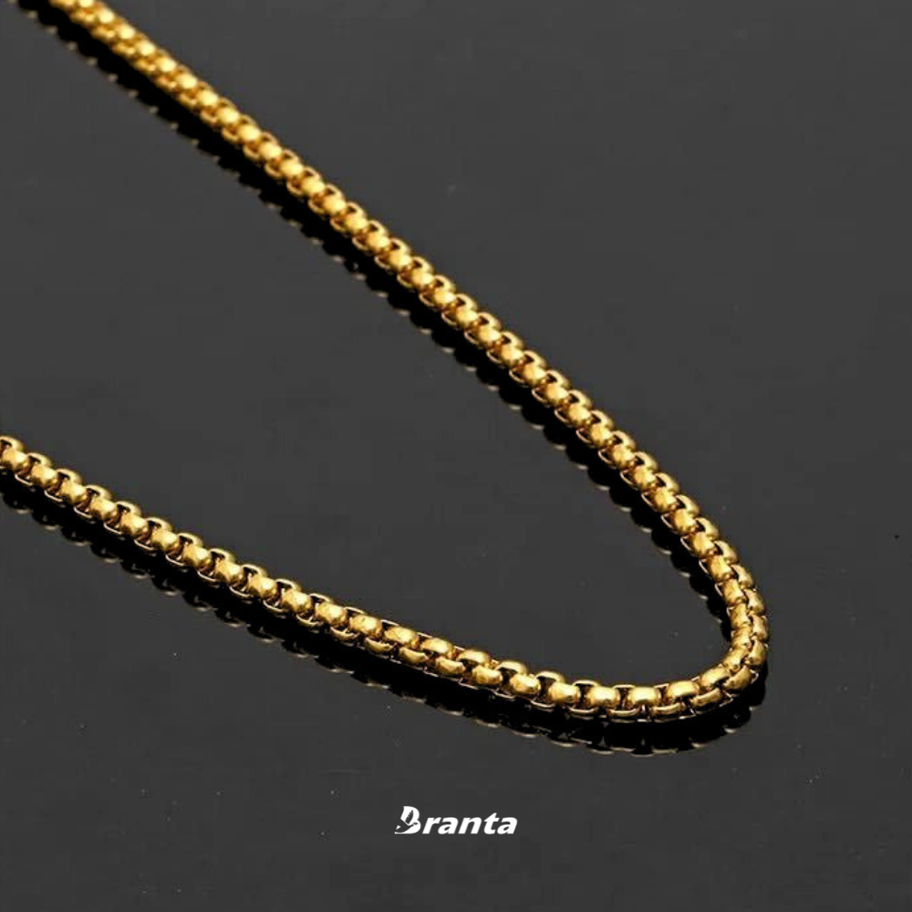 Branta Gold Filled Box Chain Necklace For Men (21 Inch)