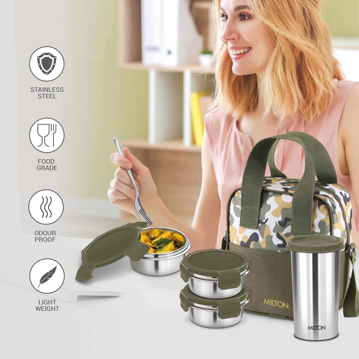 Camo Feast Stainless Steel Tiffin (Milton) - view 7