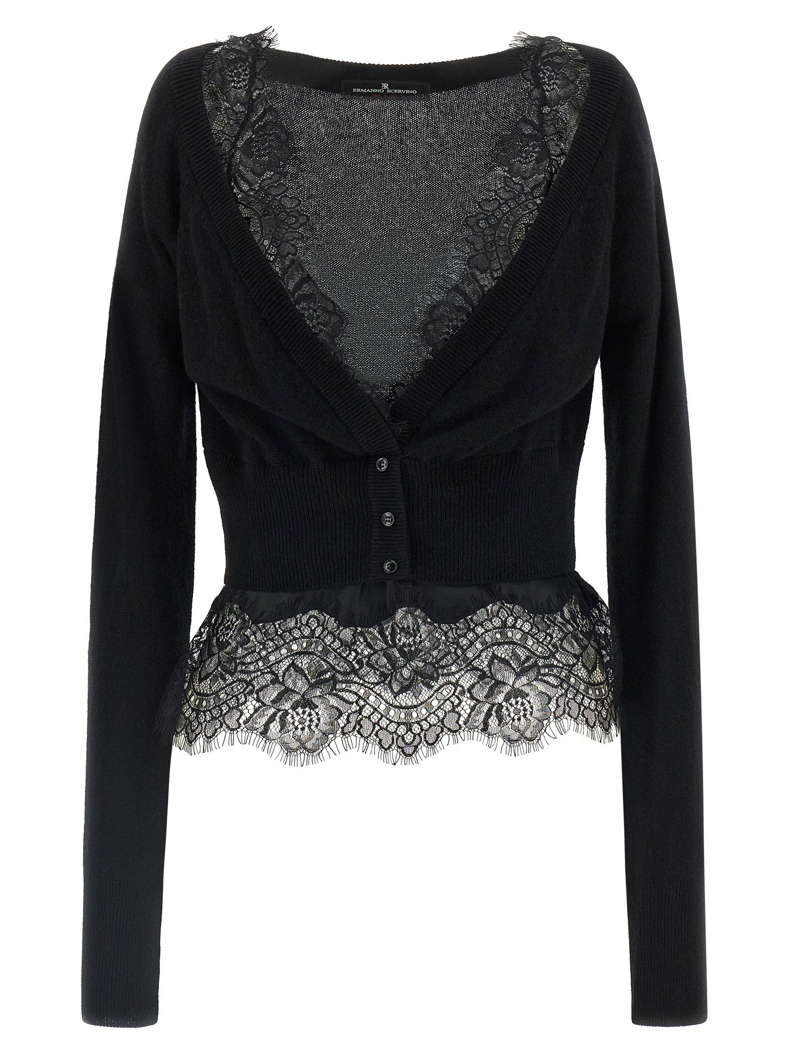 Ermanno Scervino Lace Cardigan – 100% cashmere