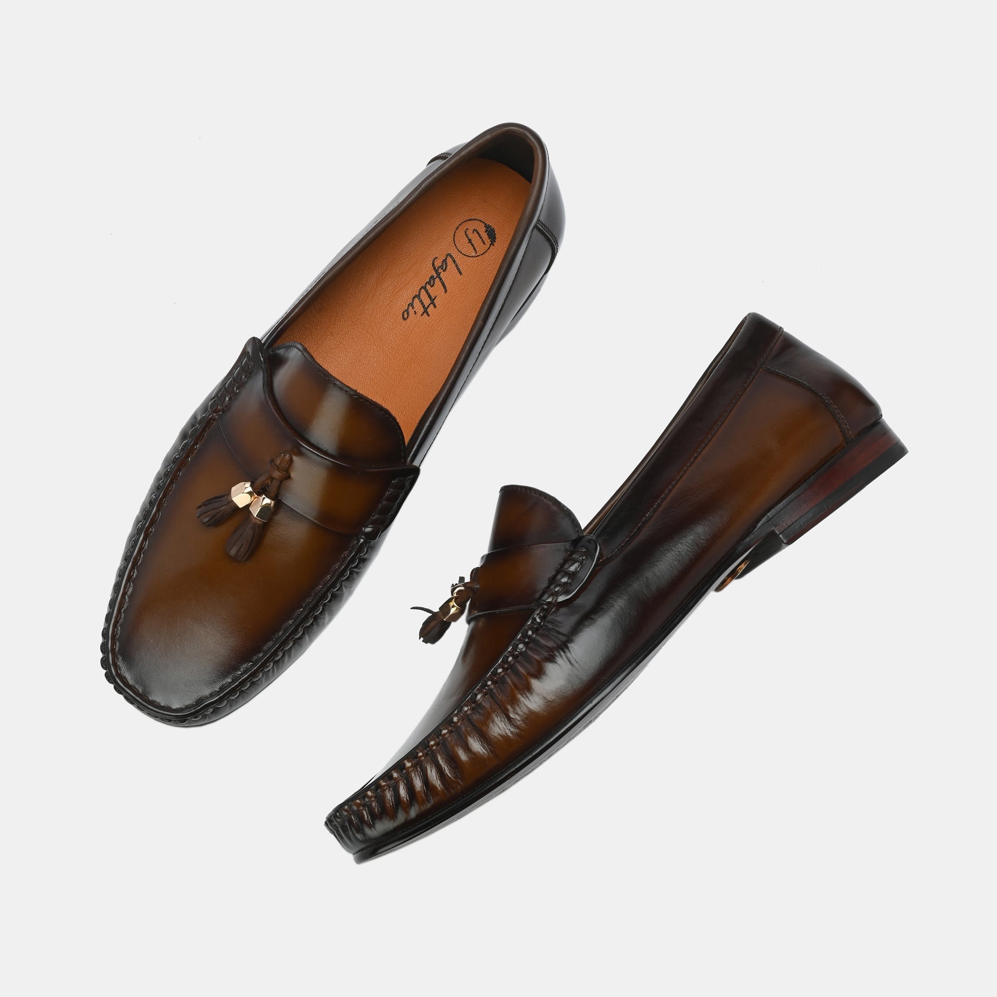 Tan Tassel Loafers By Lafattio - view 2