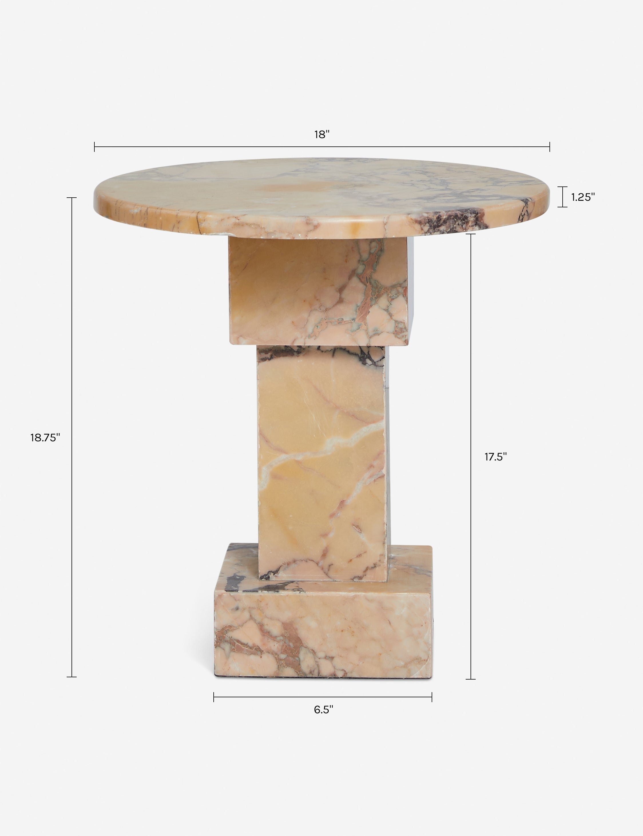 Lulu and Georgia Potts Round Side Table – Orange Marble - view 9