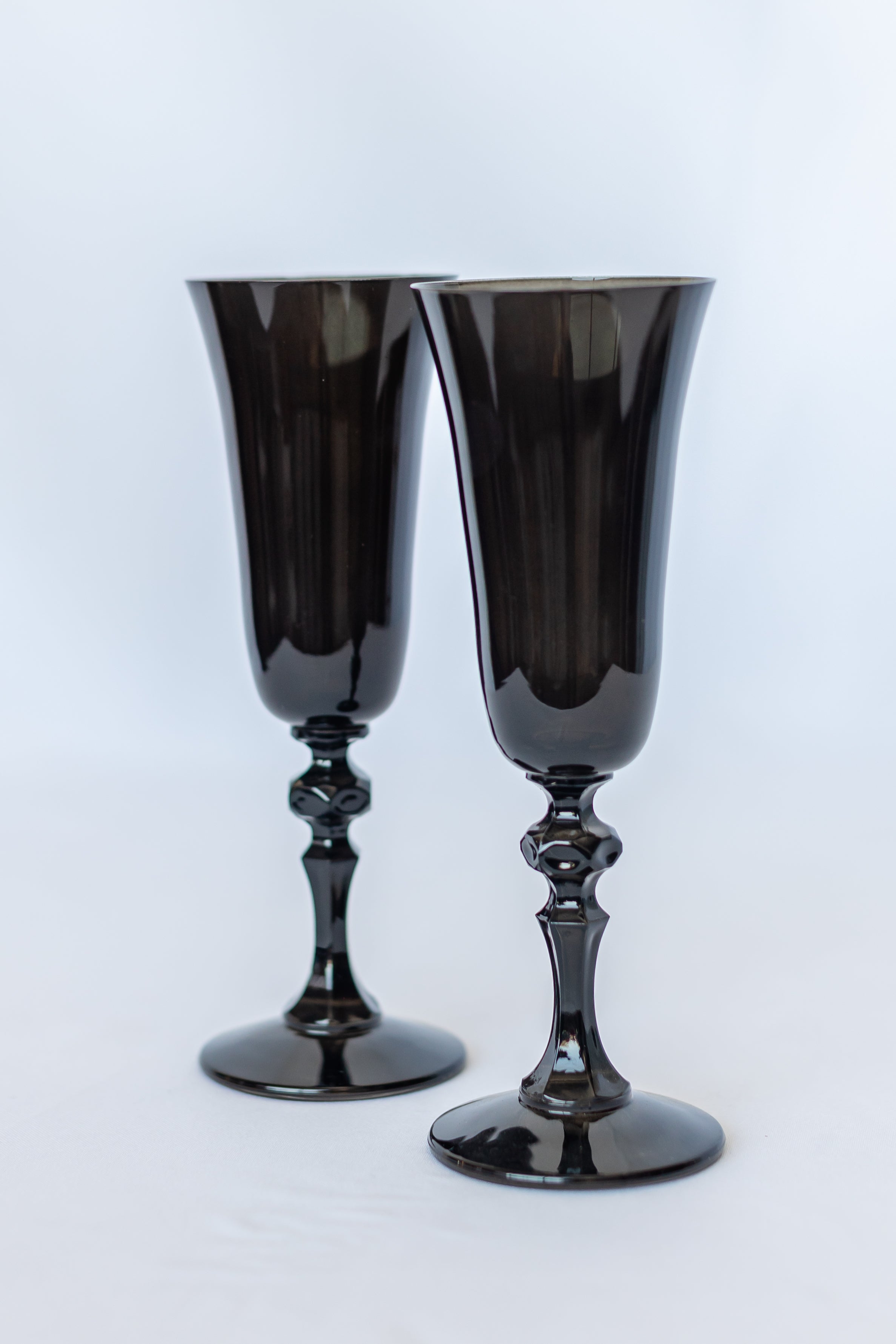Estelle Colored Glass Estelle Colored Regal Flute - Set of 2 {Black} - view 3