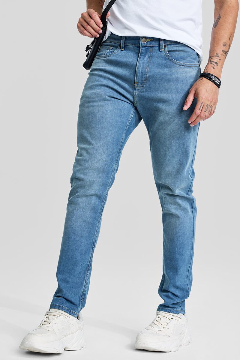 SNITCH Blue Tapered Fit Jeans