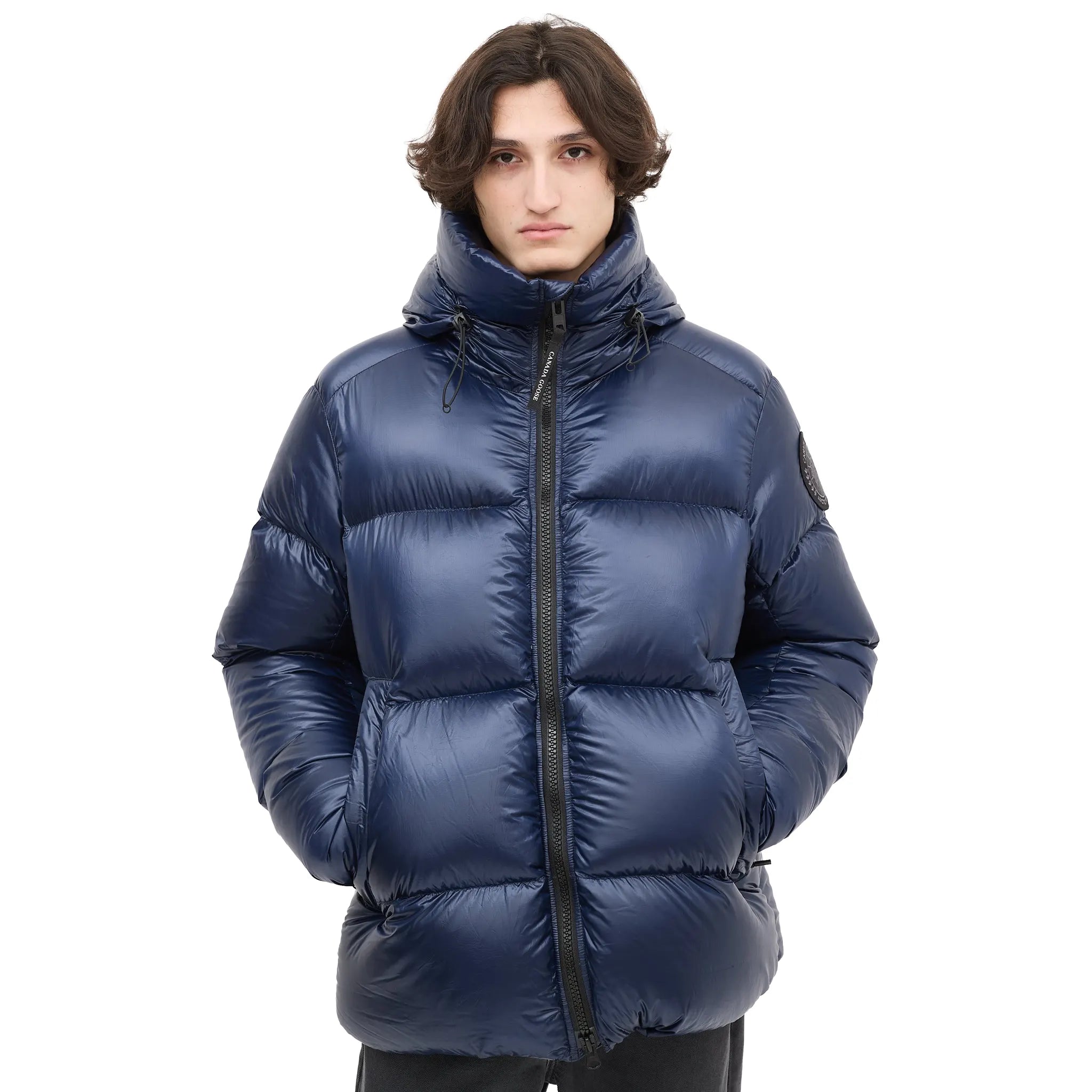 Canada Goose Down & Nylon Crofton Navy Puffer Jacket