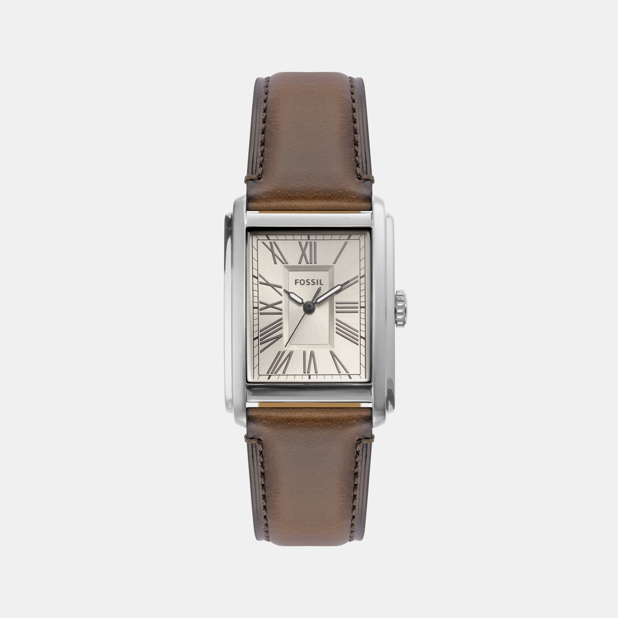 Fossil Carraway Men Quartz Cream Dial Analog Leather Watch FS6012