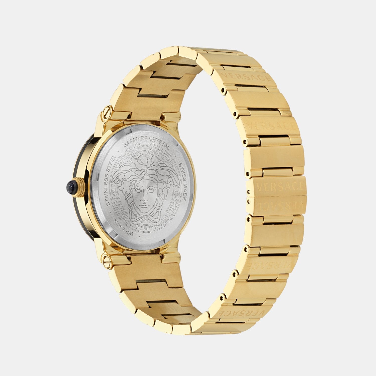 Versace Greca Logo Moonphase Unisex Quartz Black Dial Analog Stainless Steel Watch VE7G00323 - view 4