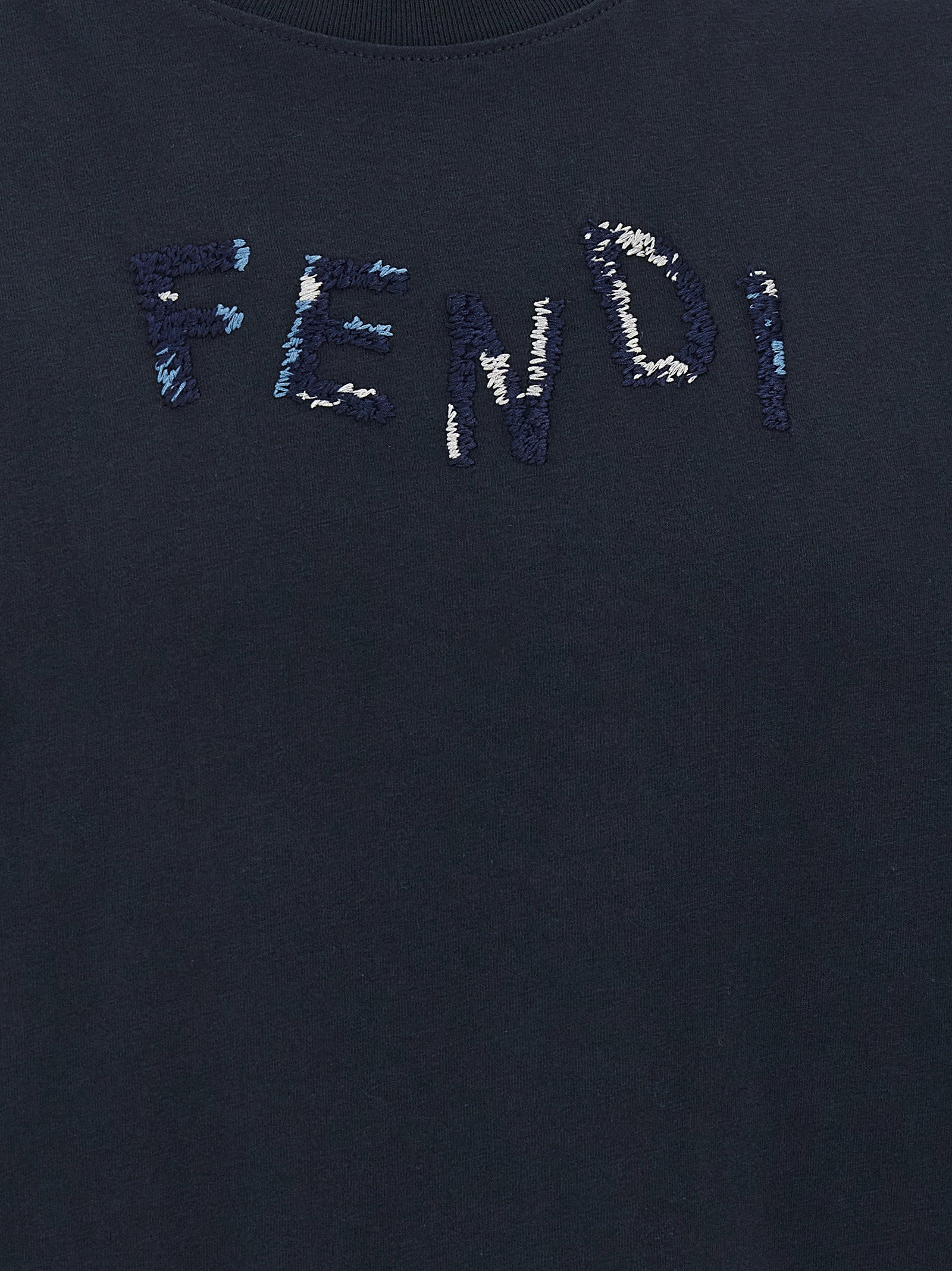 Fendi Logo Embroidery T-shirt – 100% cotton - view 4