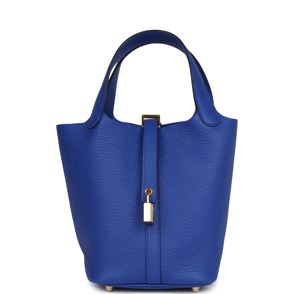 Cop Underdog Hermès Picotin Lock 18 Bleu Royal Clemence Gold Hardware