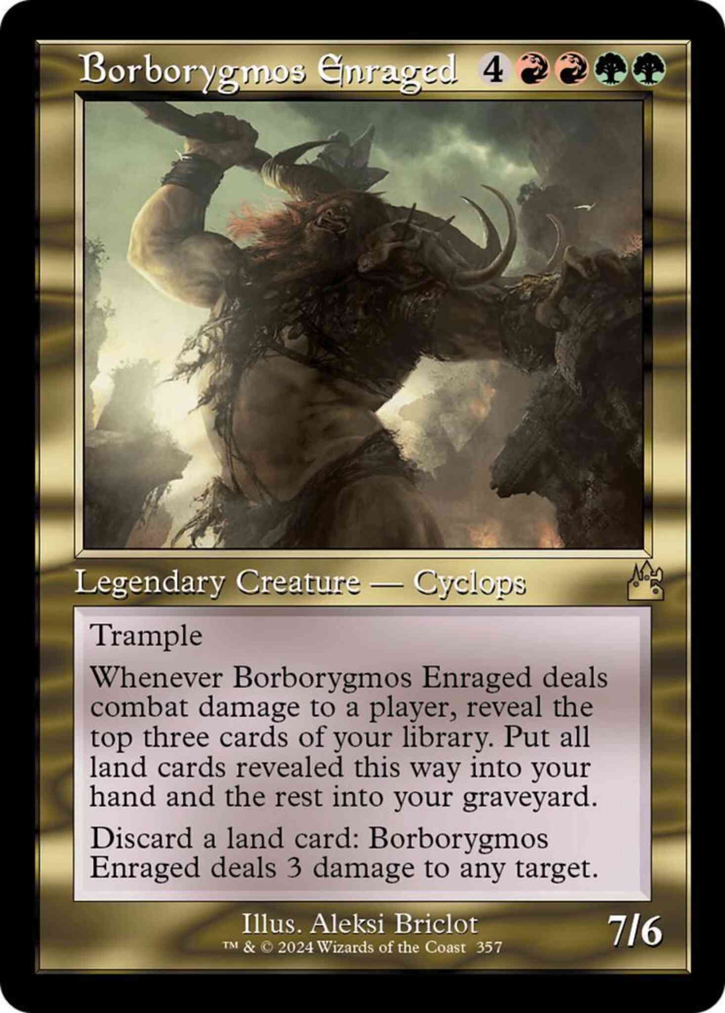 Borborygmos enraged 357 – Magic Borborygmos Enraged [357] [Retro Frame] [Ravnica Remastered] [Non-Foil]
