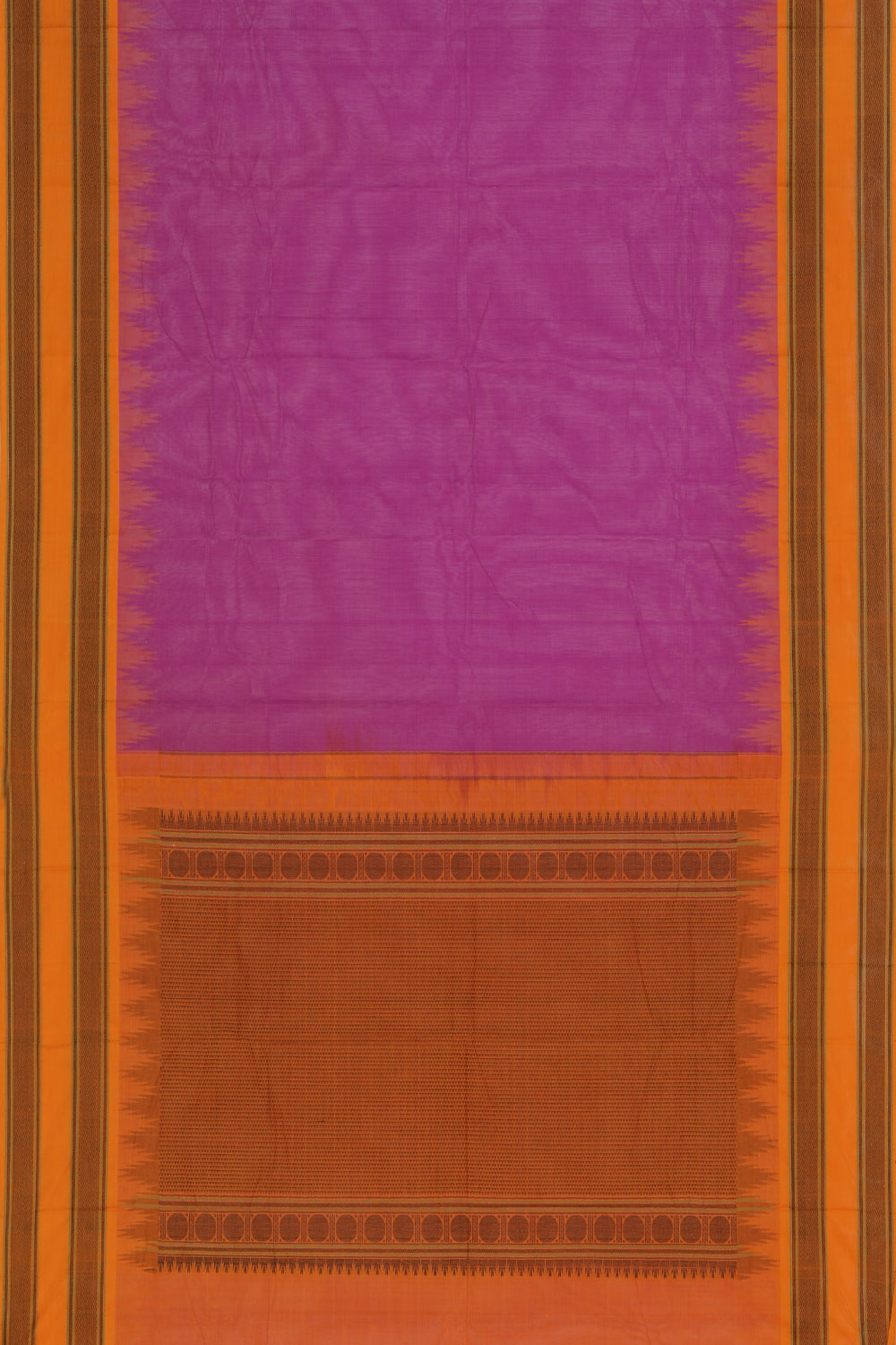 Kalanjali Kanchi Cotton Violet Saree – Women's - view 3