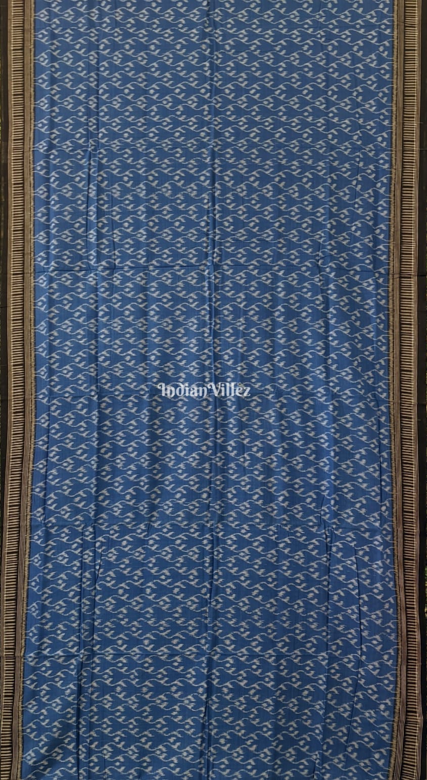 IndianVillèz Sky Blue Maniabandha Odisha Ikat Cotton Saree - view 2