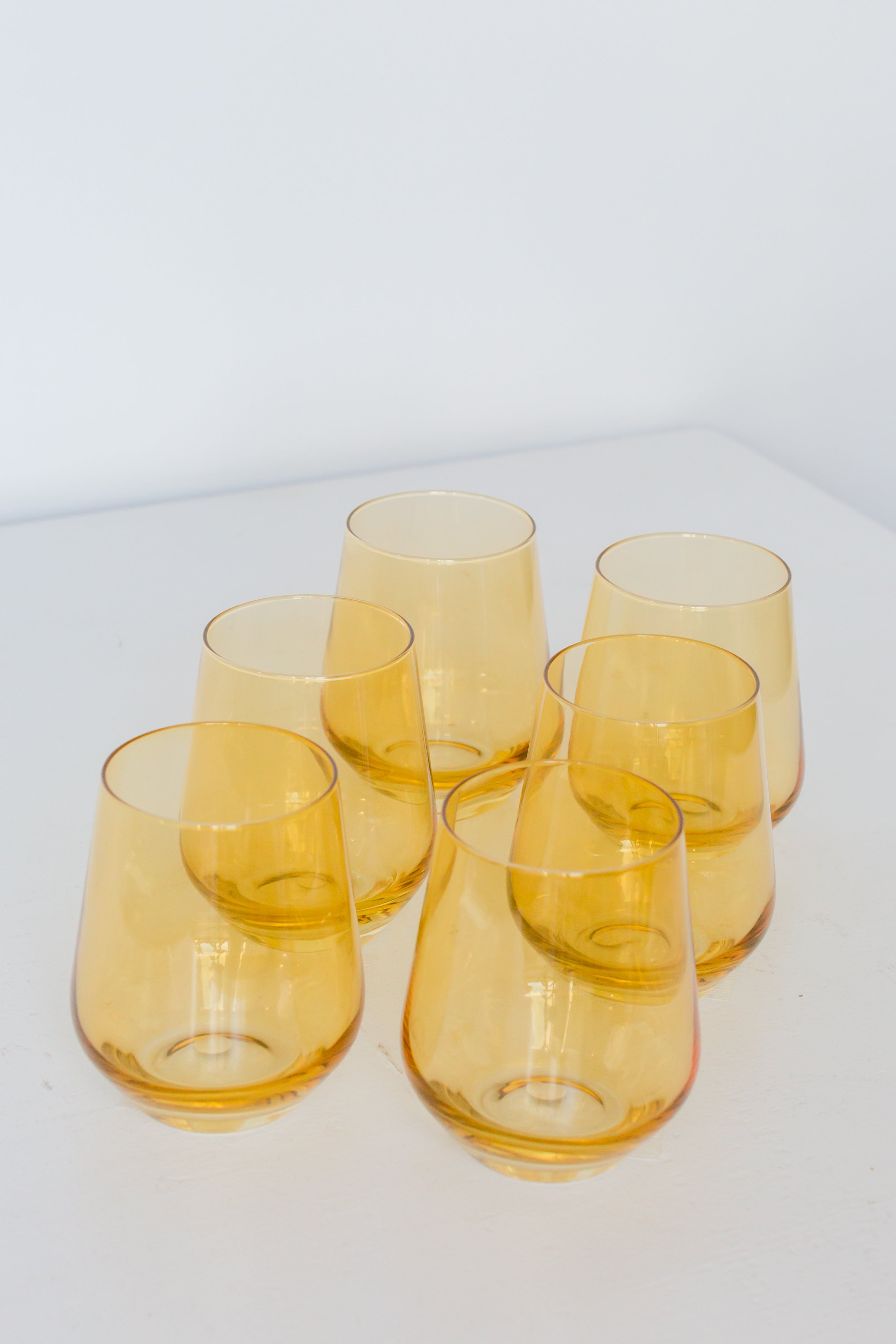 Estelle Colored Glass Estelle Colored Wine Stemless - Set of 6 {Yellow}