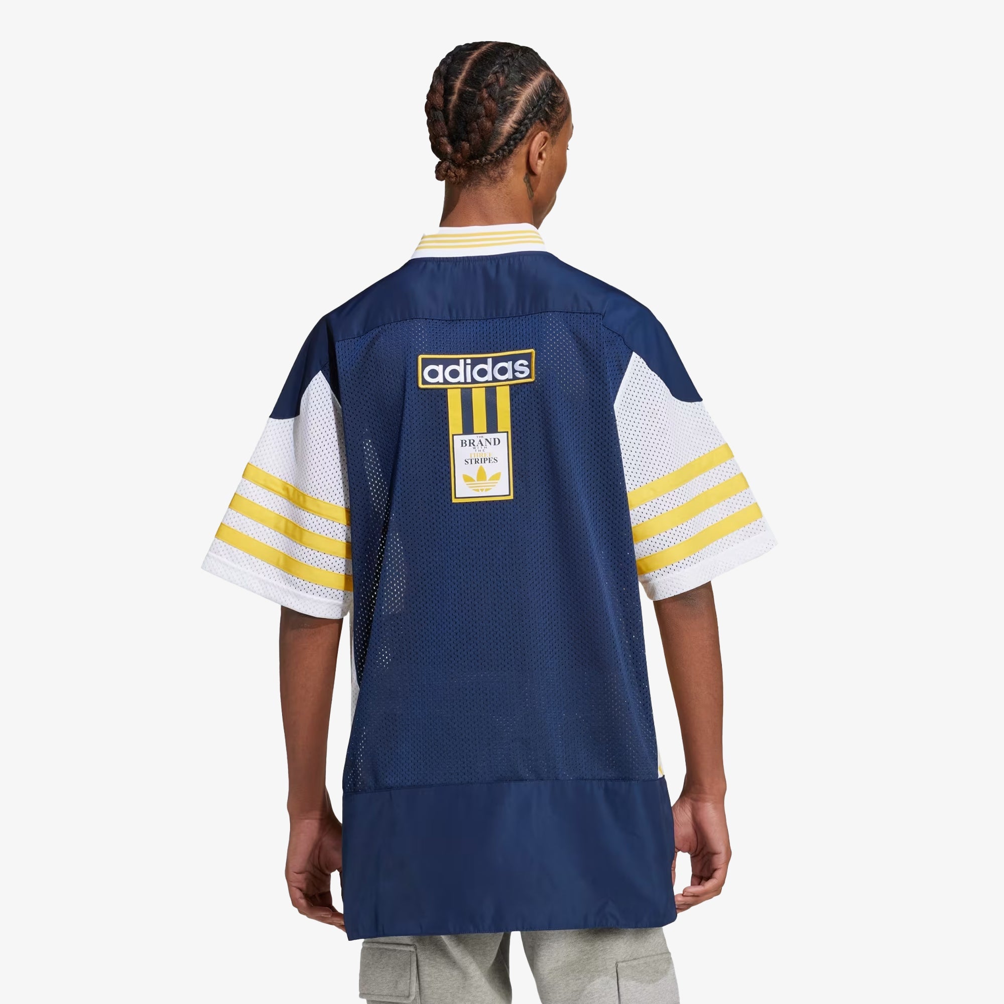 Adidas Originals | ADICOLOR ADIBREAK MESH JERSEY { NIGHT INDIGO/WHITE/BOLD GOLD - view 2