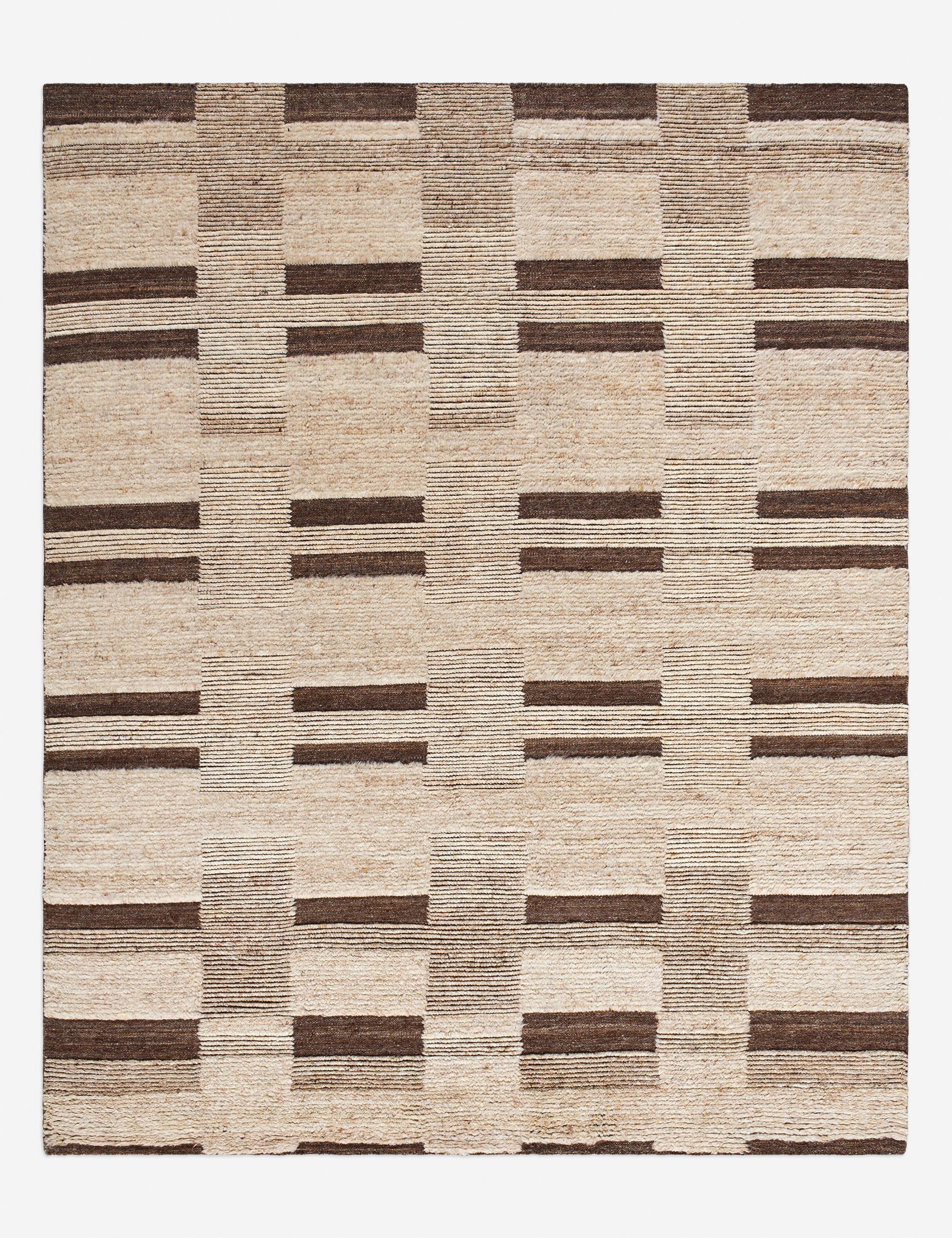Lulu and Georgia Sedra Hand-Knotted Wool Rug – Brown and Beige