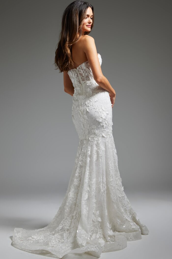 Jovani JB02836 Long Mermaid Sequin Wedding Dress - view 2