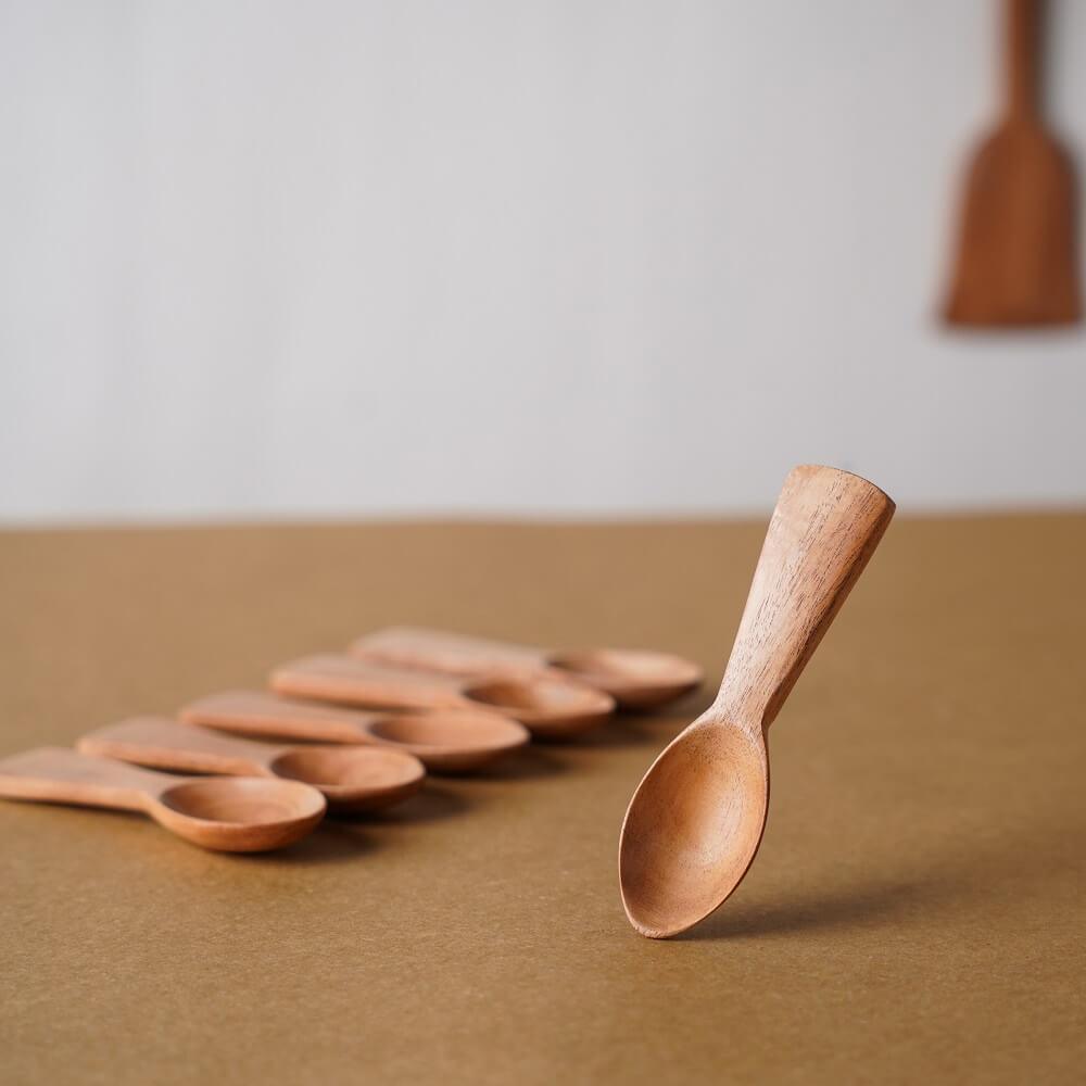 The Indus Valley Neem Wood Condiments Spoon - Set of 6