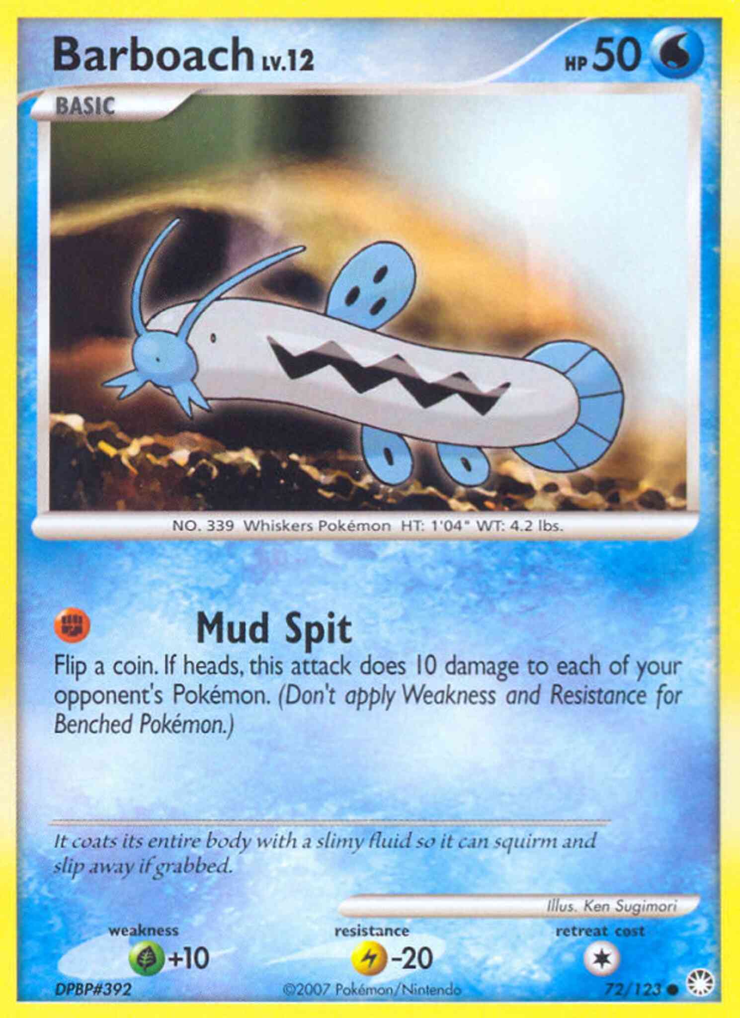 Common dp2-72 reverse – Pokémon Barboach - 72/123 - Common [dp2-72] [Reverse Holo]