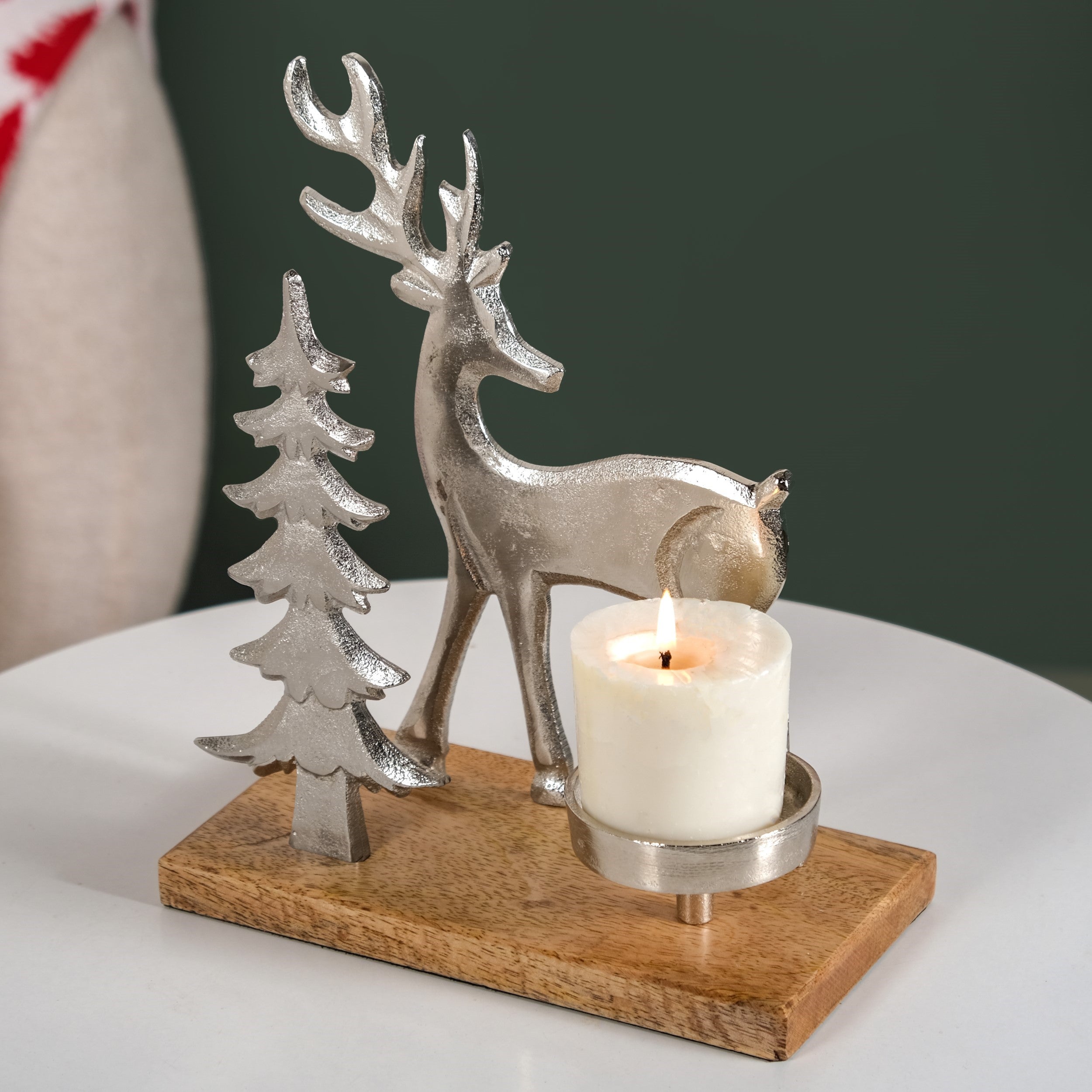 Nestasia Christmas Tree And Reindeer Candle Holder - view 6