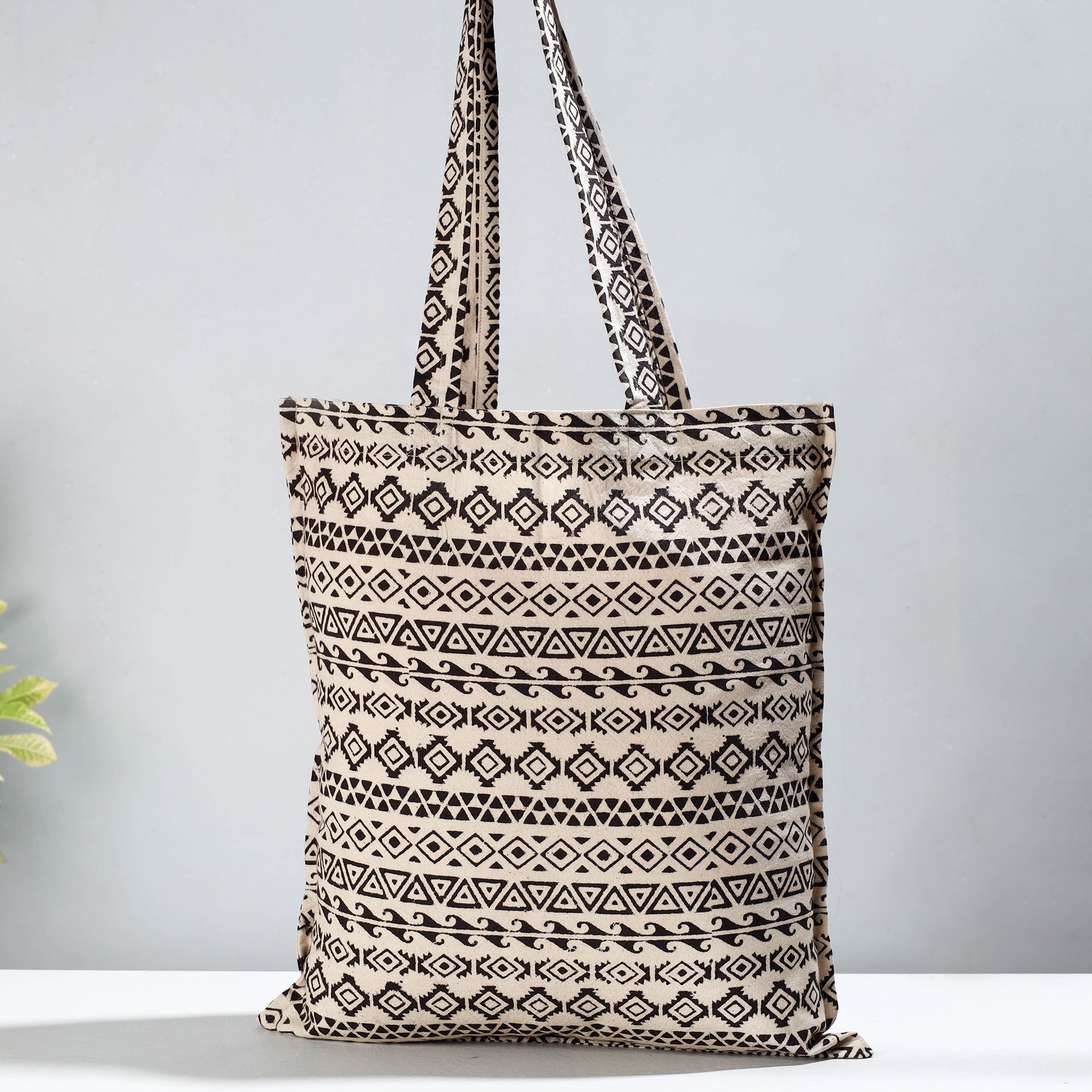 PITCHUKA SRINIVAS KALAMKARI PEDANA Beige - Pedana Kalamkari Block Printed Cotton Shopping Bag