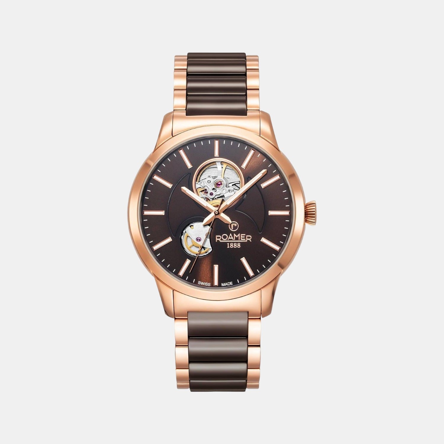 Roamer C-Line Men Quartz Brown Dial Analog Stainless Steel Watch 672661 49 65 60