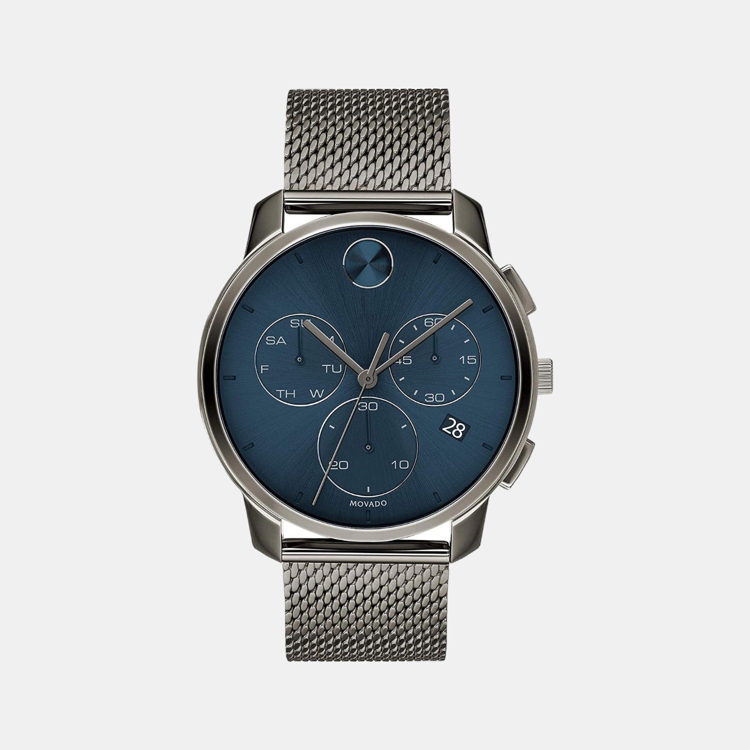 Movado Bold Men Quartz Blue Dial Chronograph Stainless Steel Watch 3600721