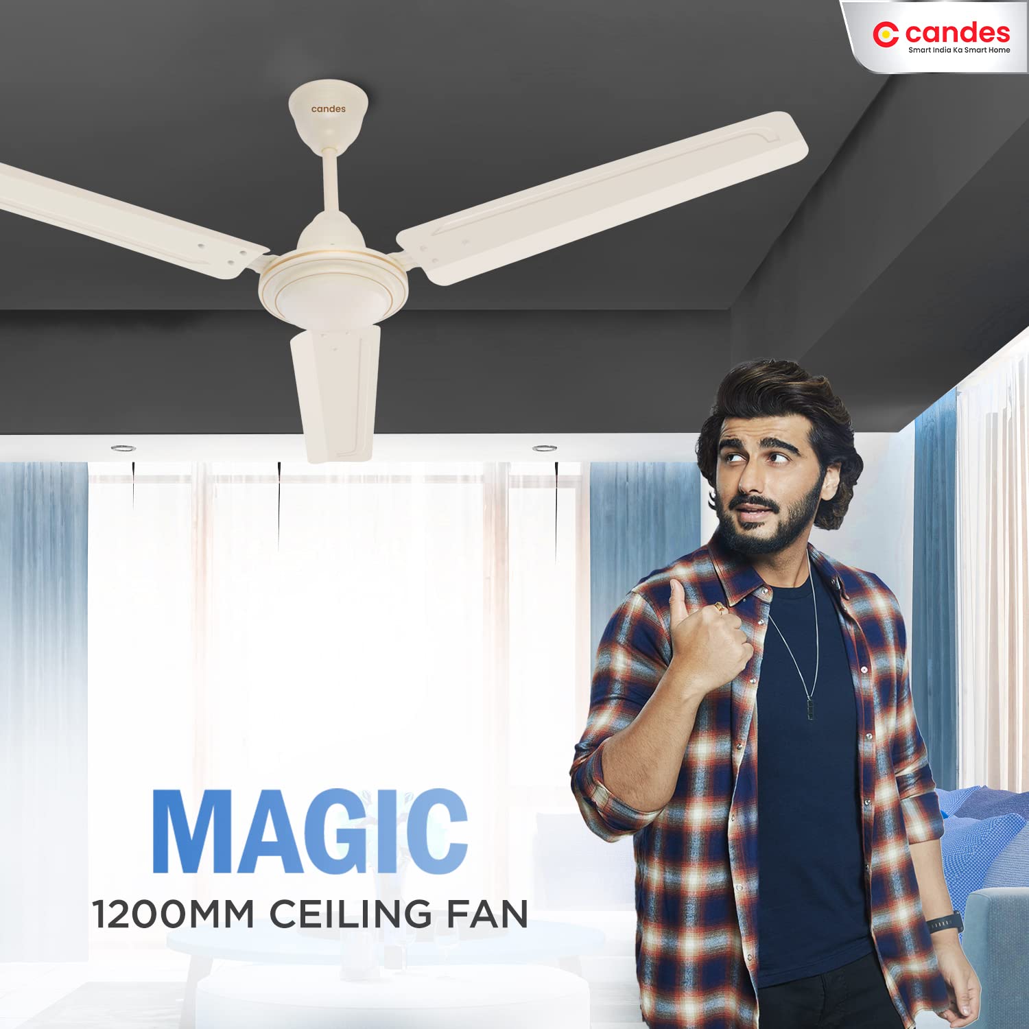 Candes Magic 48 inch /1200 MM High Speed Anti Dust Ceiling Fan, 405 RPM with 2 Years Warranty (Ivory, Pack of 2) - view 2