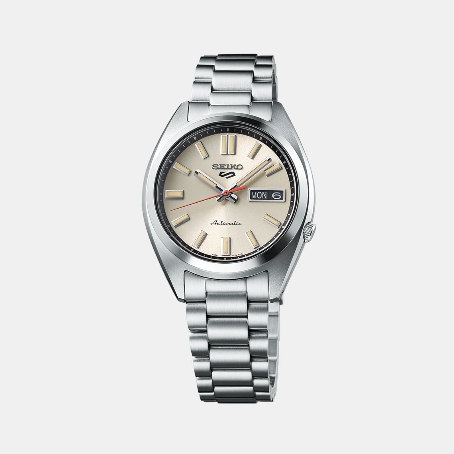 Seiko 5 Sports Men Automatic Beige Dial Analog Stainless Steel Watch SRPK91K1