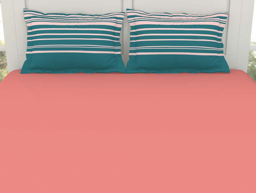 Spaces India Solid/Geometric Corl/Sprkgvilt 100% Cotton King Size Bedsheet - Gypsy By Spaces - view 4