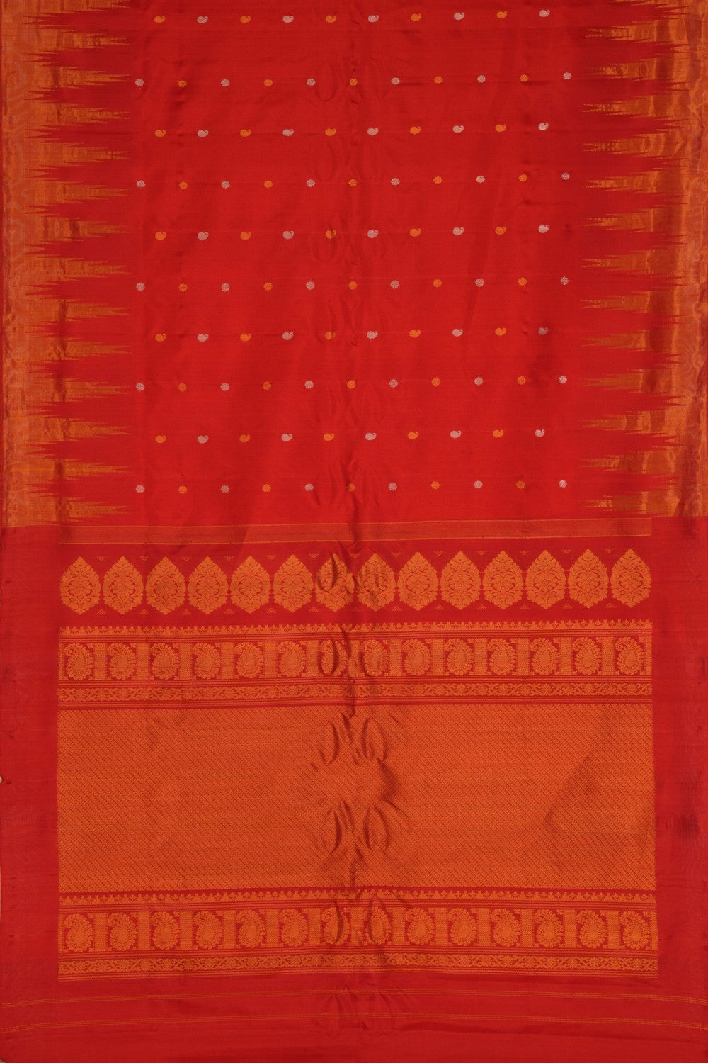 Kalanjali Gadwal Silk Red Saree – Women's - view 3