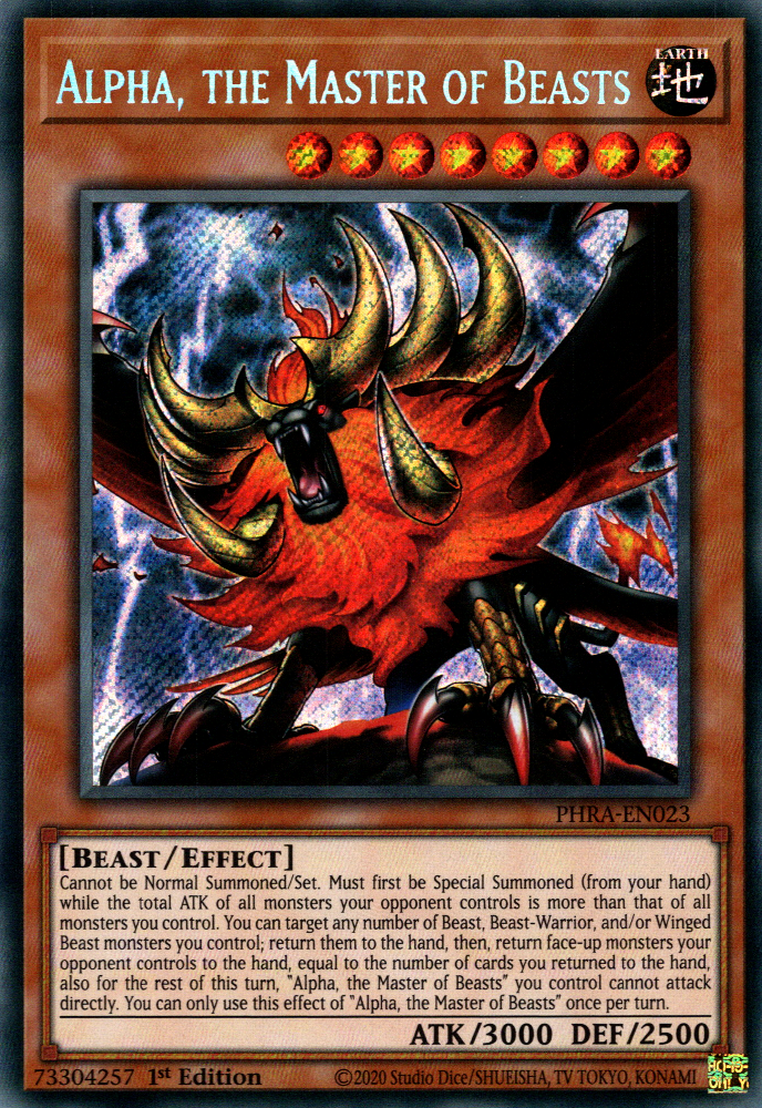 Alpha the master – Yu-Gi-Oh! Alpha, the Master of Beasts - PHRA-EN023 - Secret Rare - 1st Edition