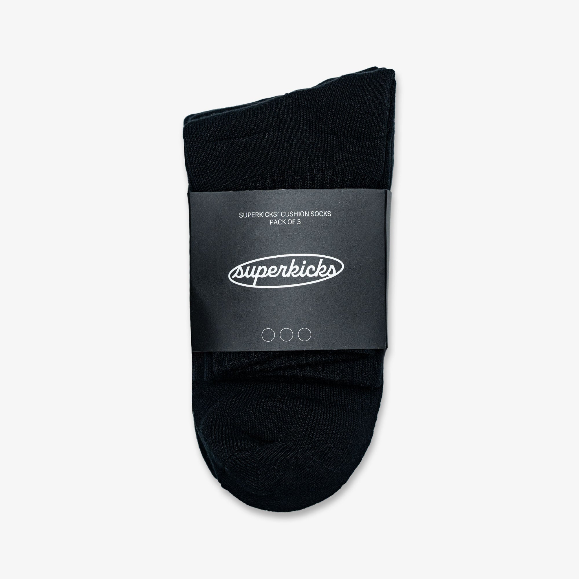 Superkicks | CREW SOCKS { BLACK/BLACK/BLACK - view 4