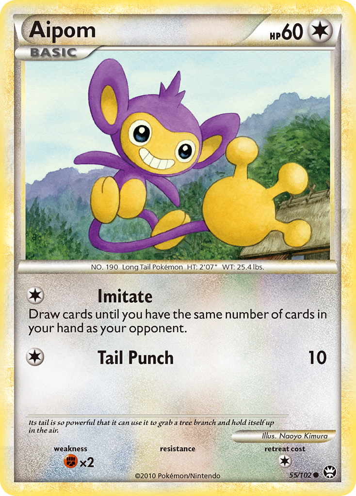 Common hgss4-55 reverse – Pokémon Aipom - 55/102 - Common [hgss4-55] [Reverse Holo] - Aipom - 55/102 - Common