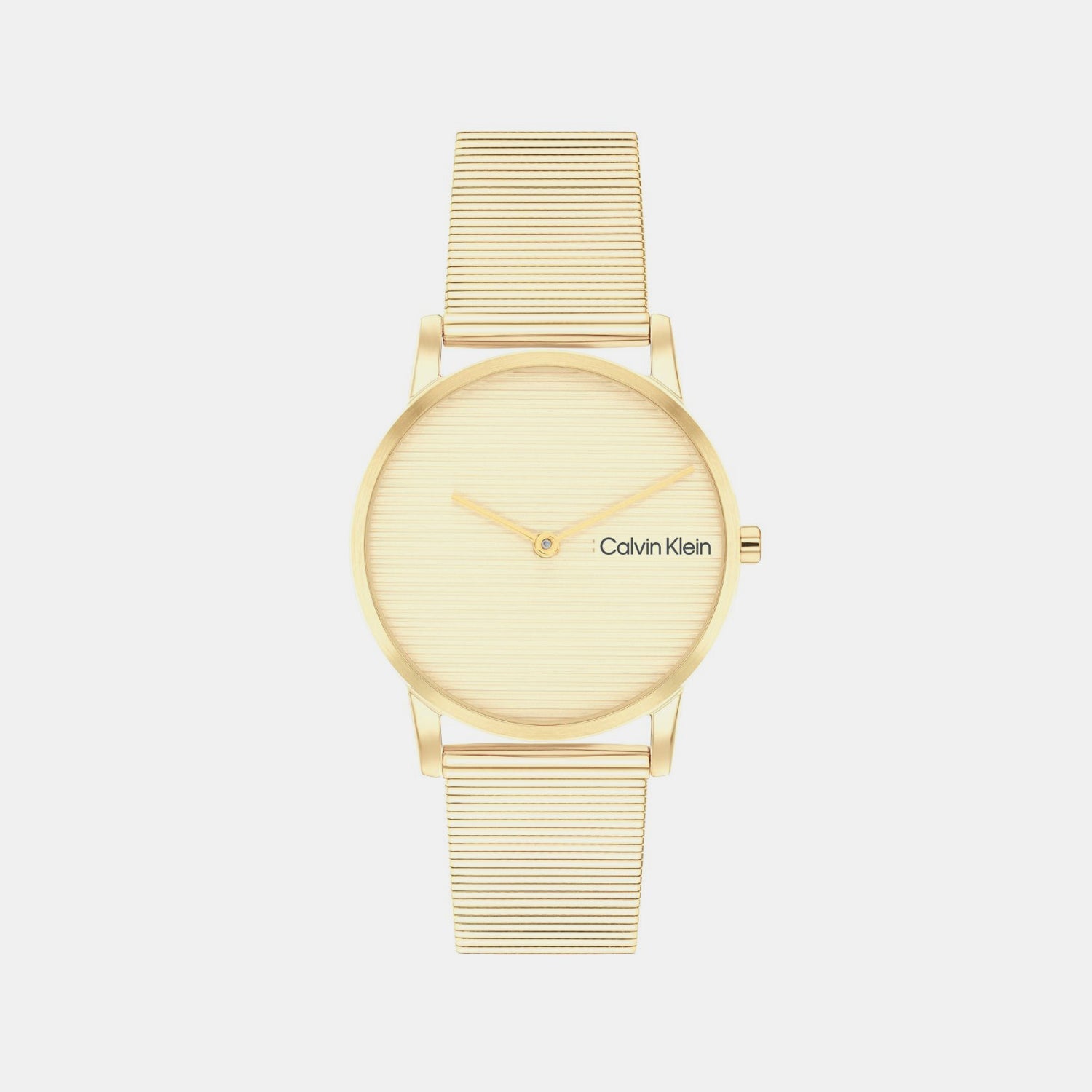 Calvin Klein Ck Feel Women Quartz Light Gold Dial Analog Stainless Steel Watch 25100035