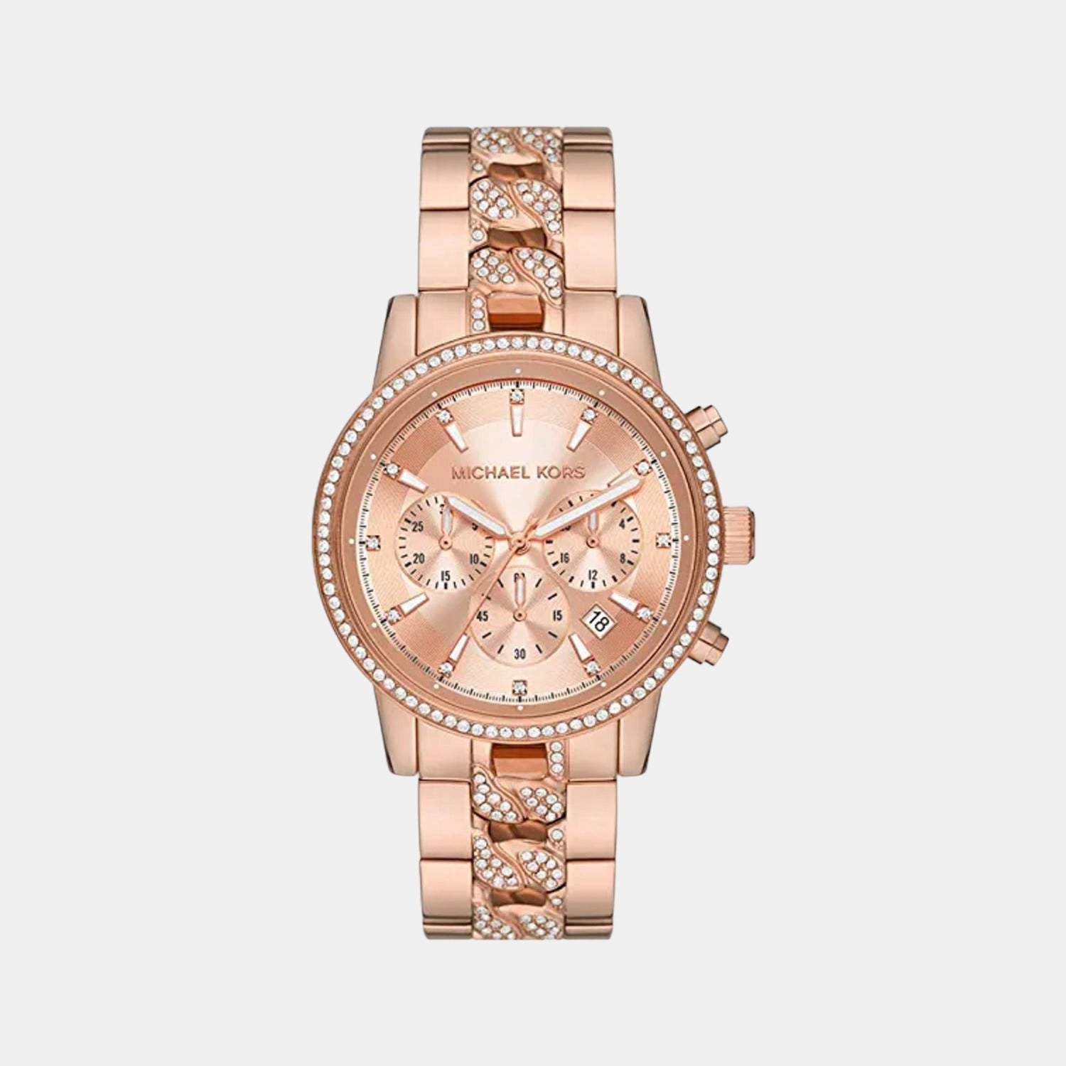Michael Kors Bryant Women Quartz Rose Gold Dial Chronograph Stainless Steel Watch MK7223