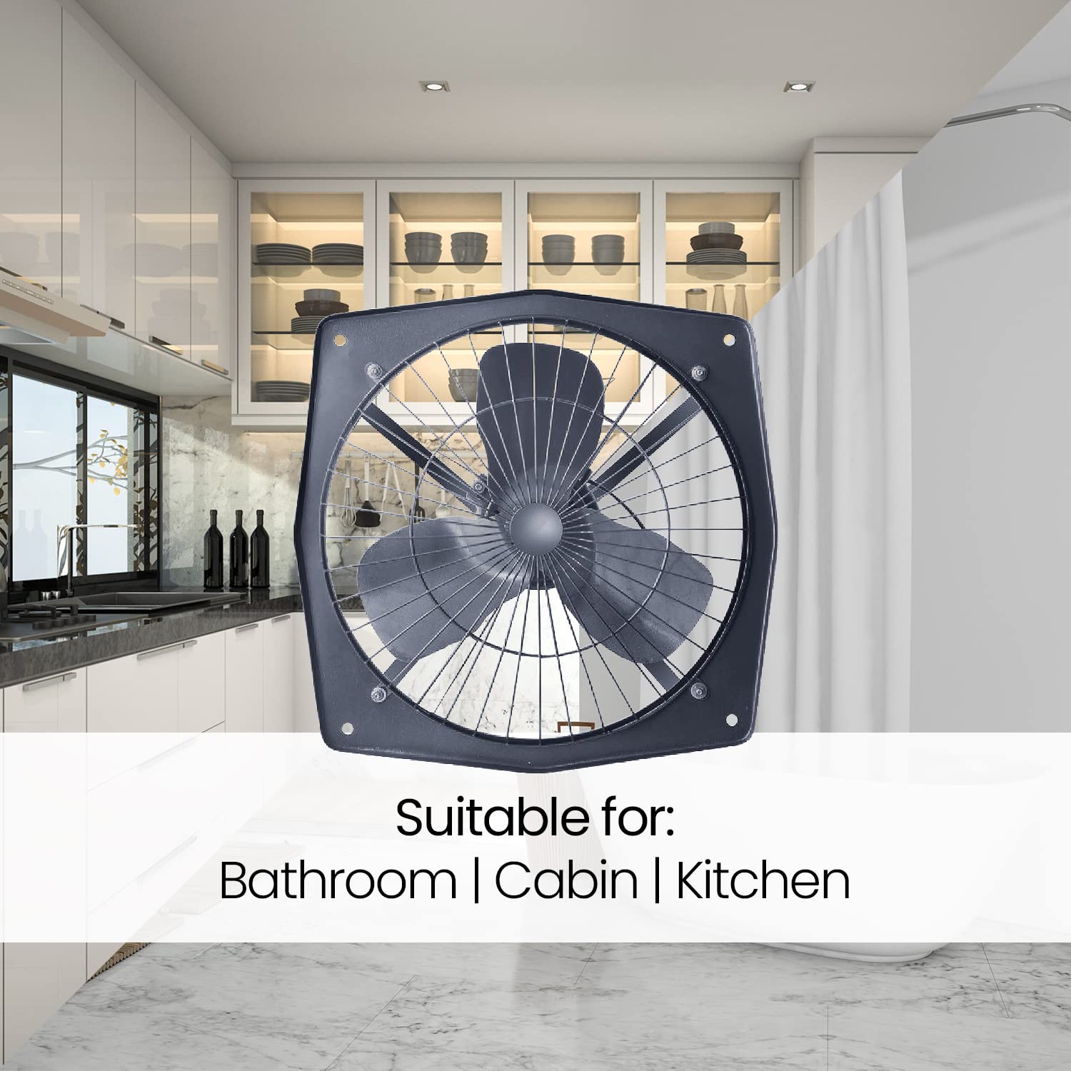 Candes High Speed Solo Fan 9inch / 230 mm 3 Blade Exhaust Fan (Black, Pack of 1) - view 5