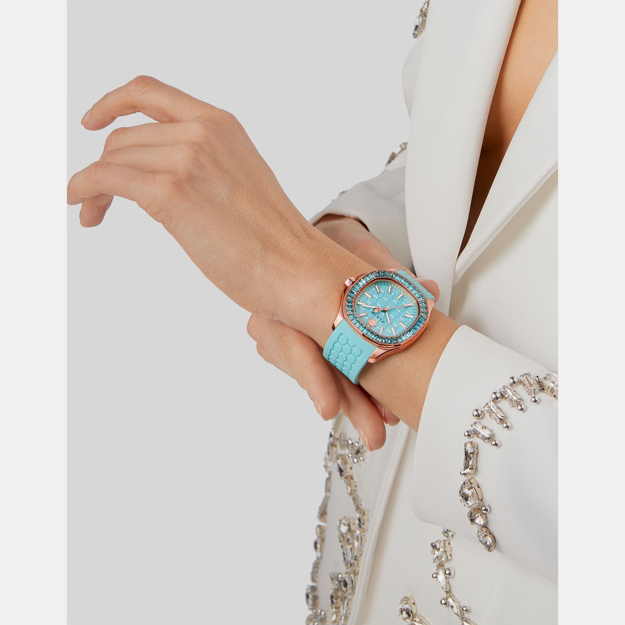 Philipp Plein High-Iconic Women Quartz Blue Dial Analog Silicone Watch PWTAA0323 - view 4