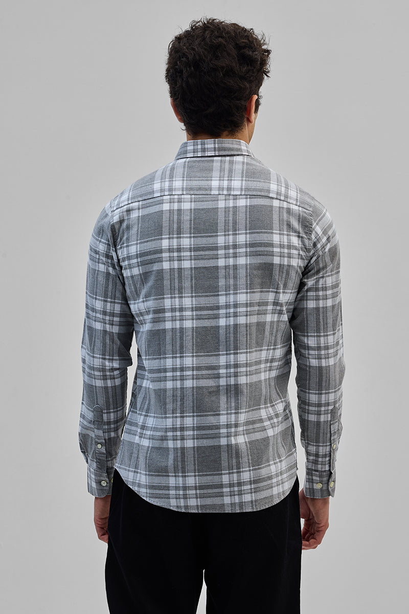SNITCH Grey Oxford Checks Shirt - view 7